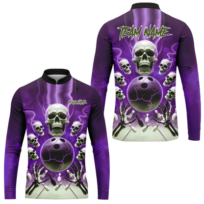Custom Dark Fantasy Skeleton Bowling Team Jersey, Bowling Uniforms, Personalize Name And Team Name