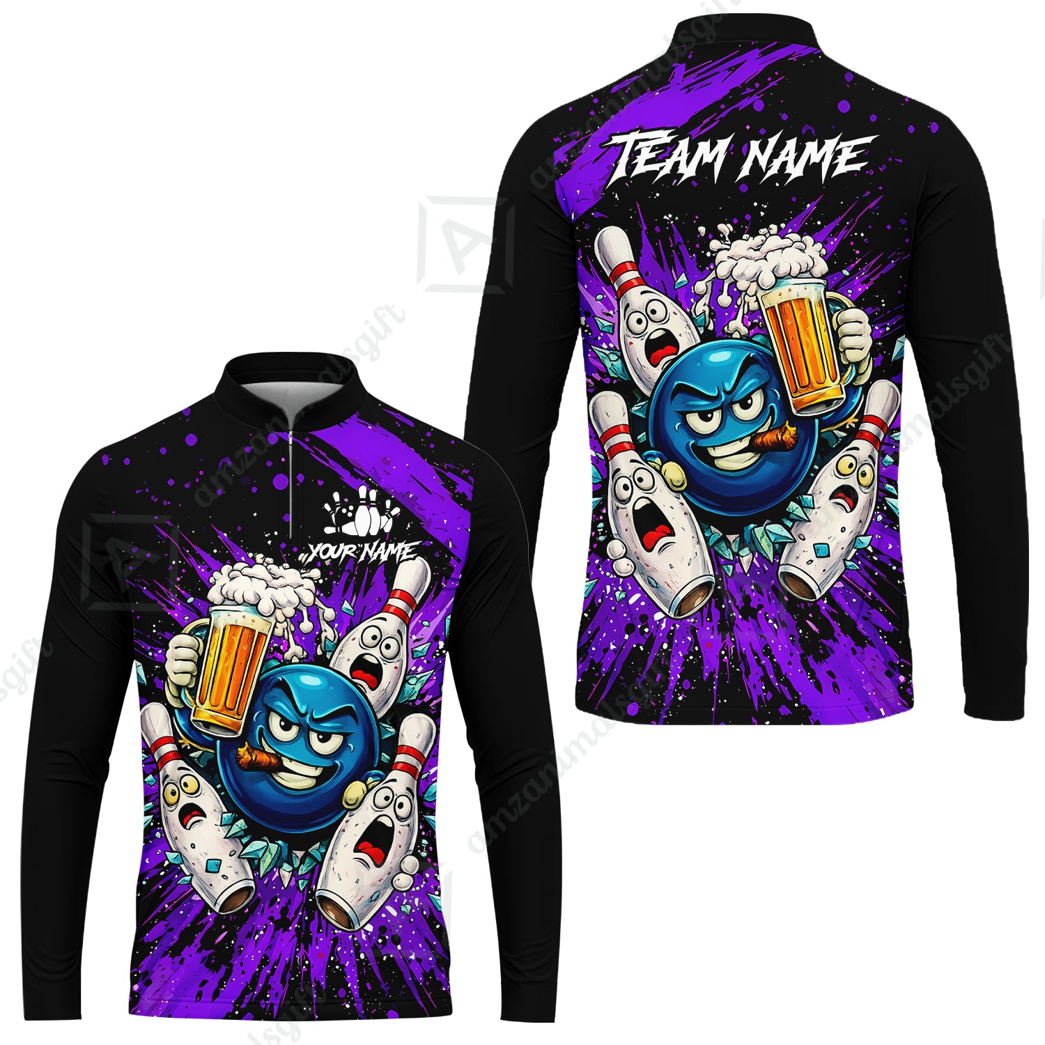 Long Sleeve Jersey Shirt||Purple