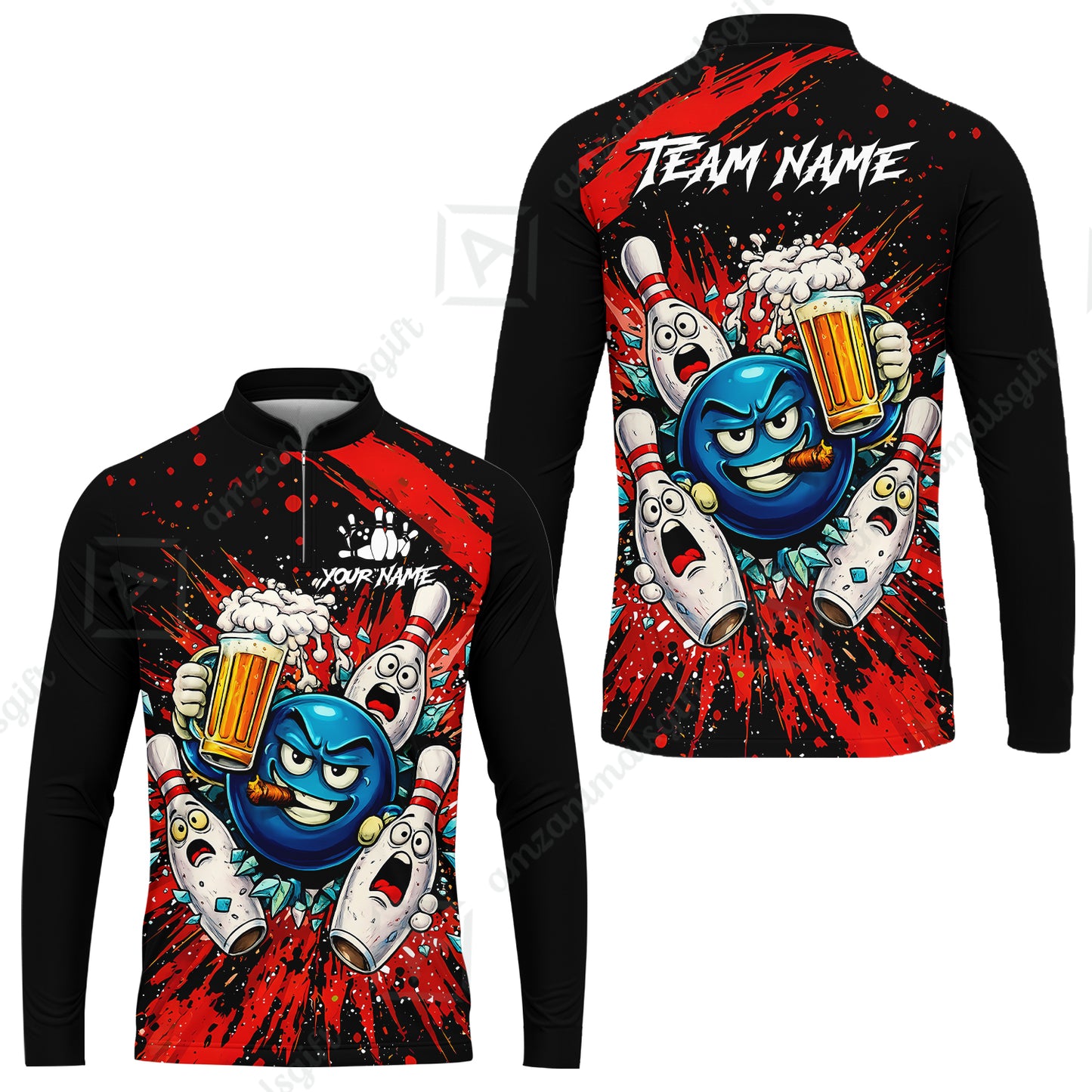 Long Sleeve Jersey Shirt||Red