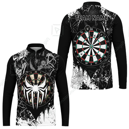 Long Sleeve Jersey Shirt||Black White