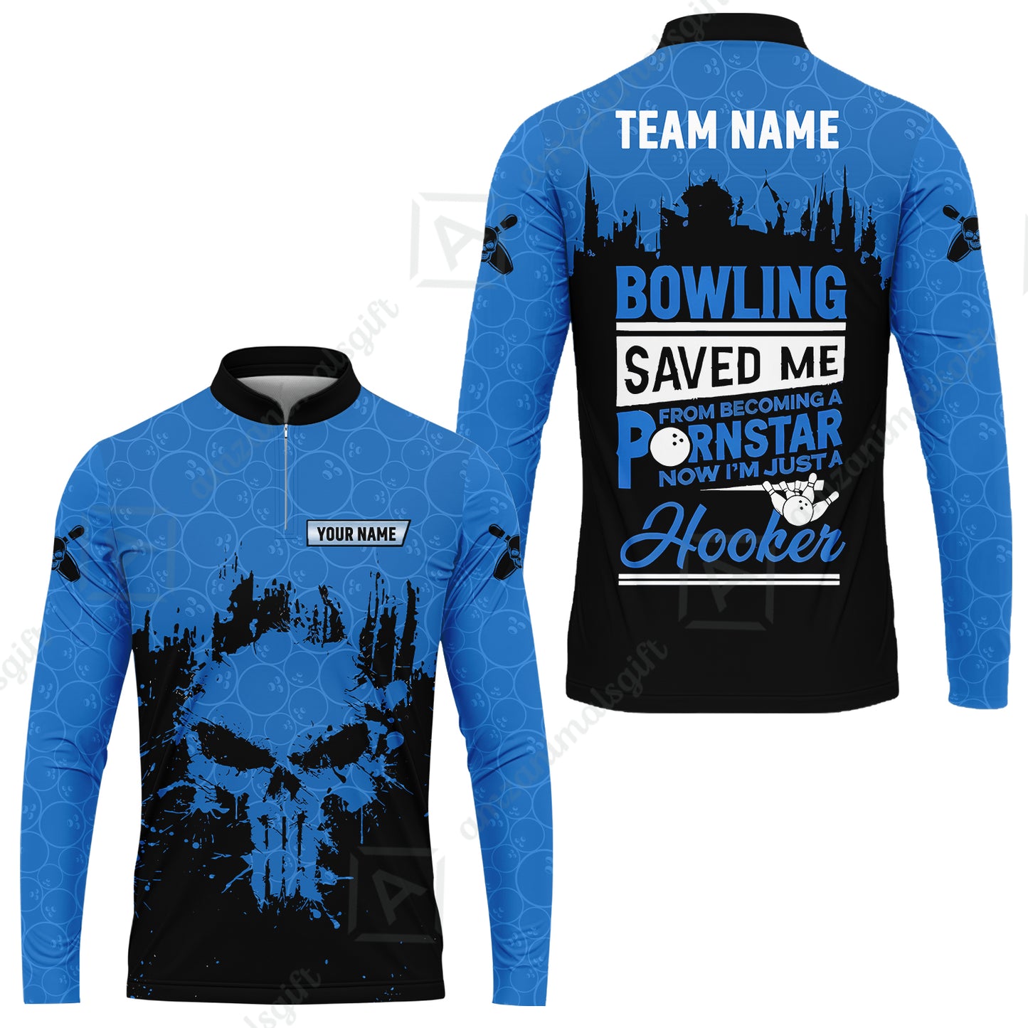 Long Sleeve Jersey Shirt||Blue
