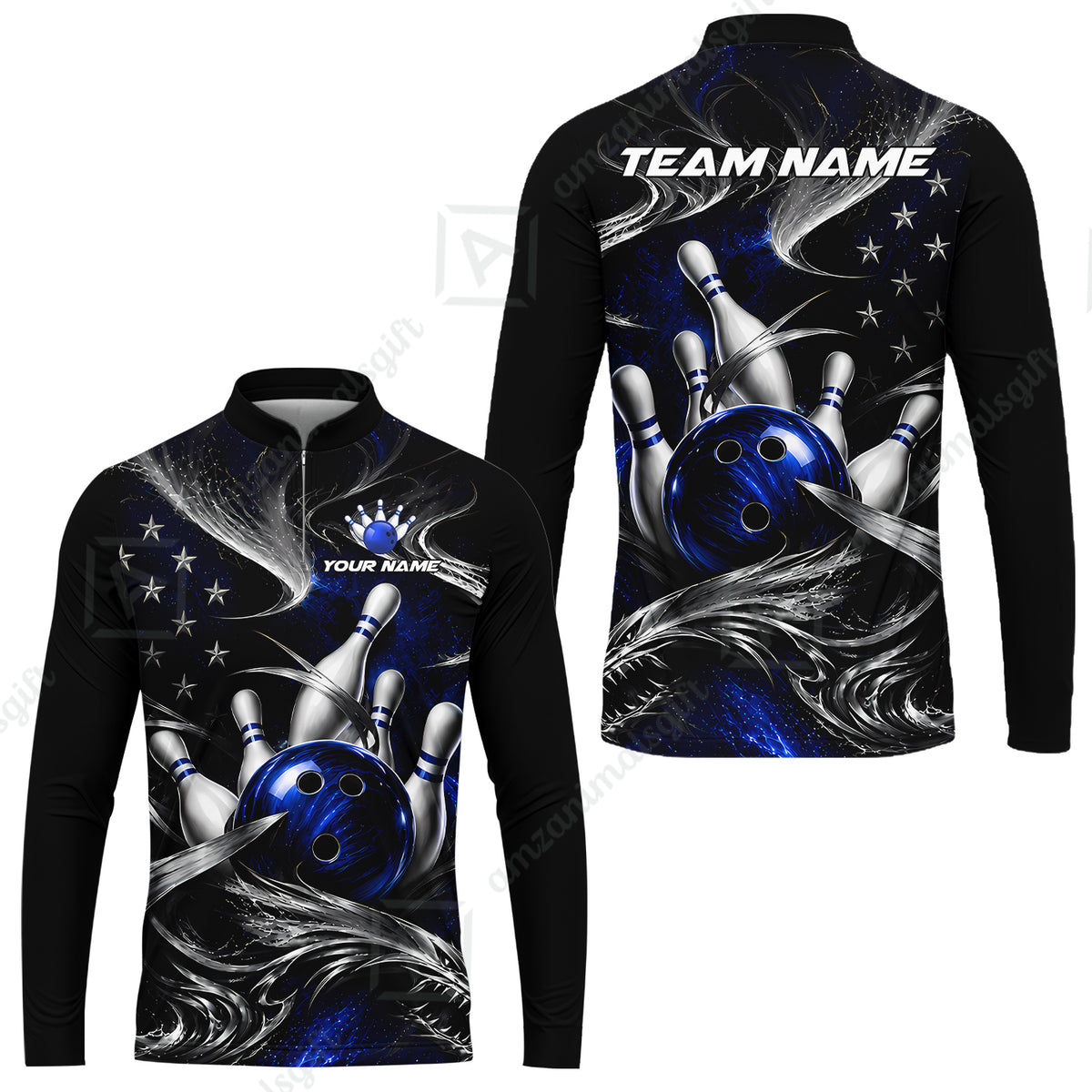 Long Sleeve Jersey Shirt||Blue
