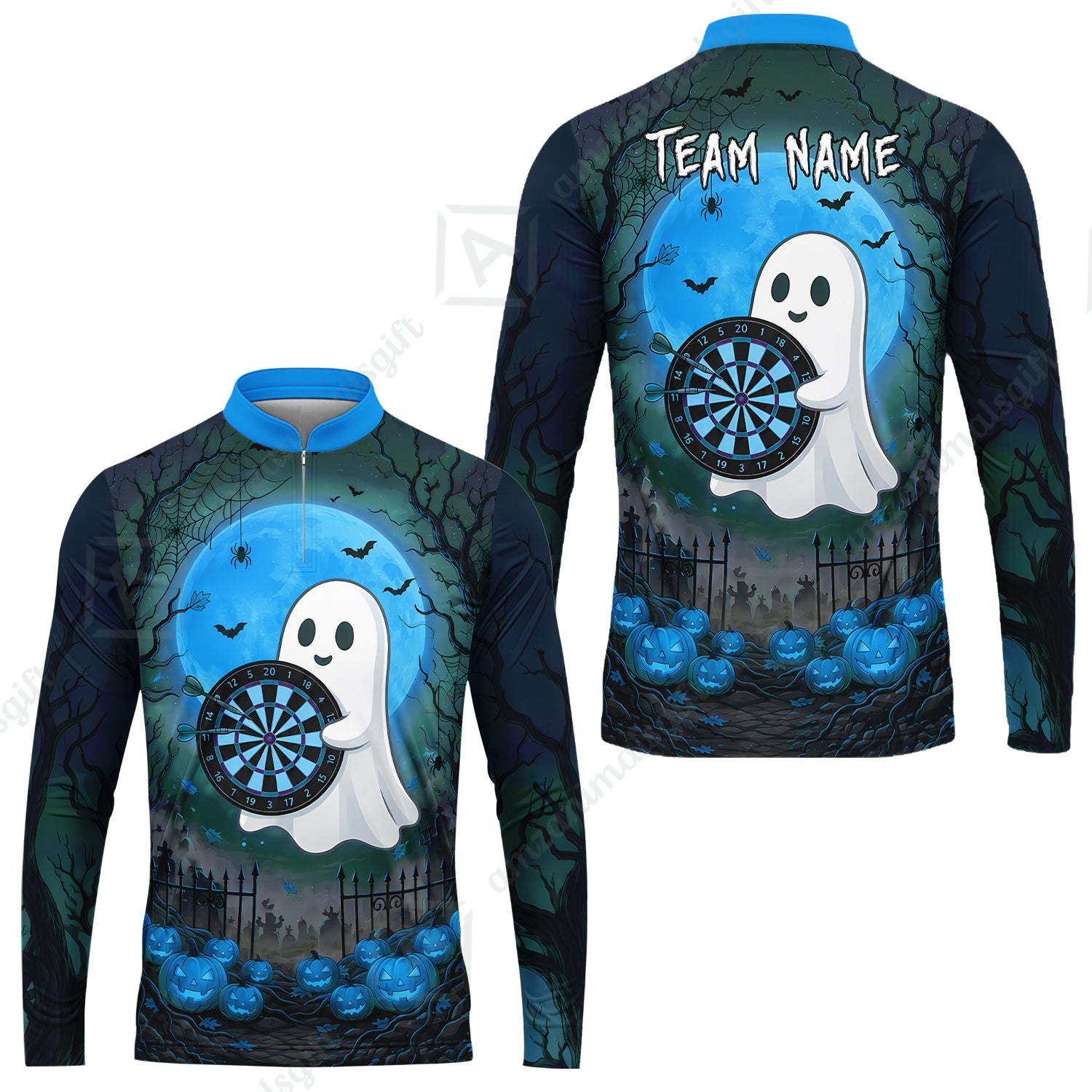 Long Sleeve Jersey Shirt||Blue