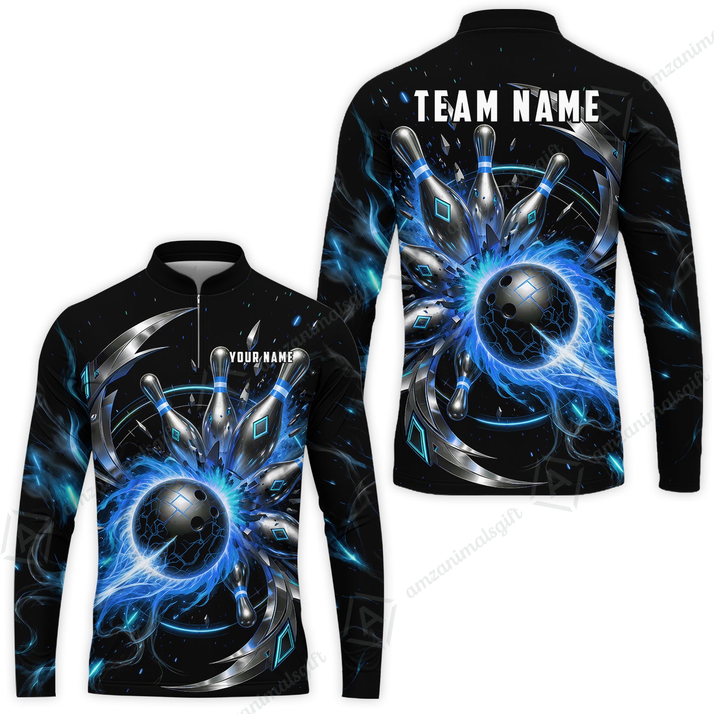 Long Sleeve Jersey Shirt||Blue