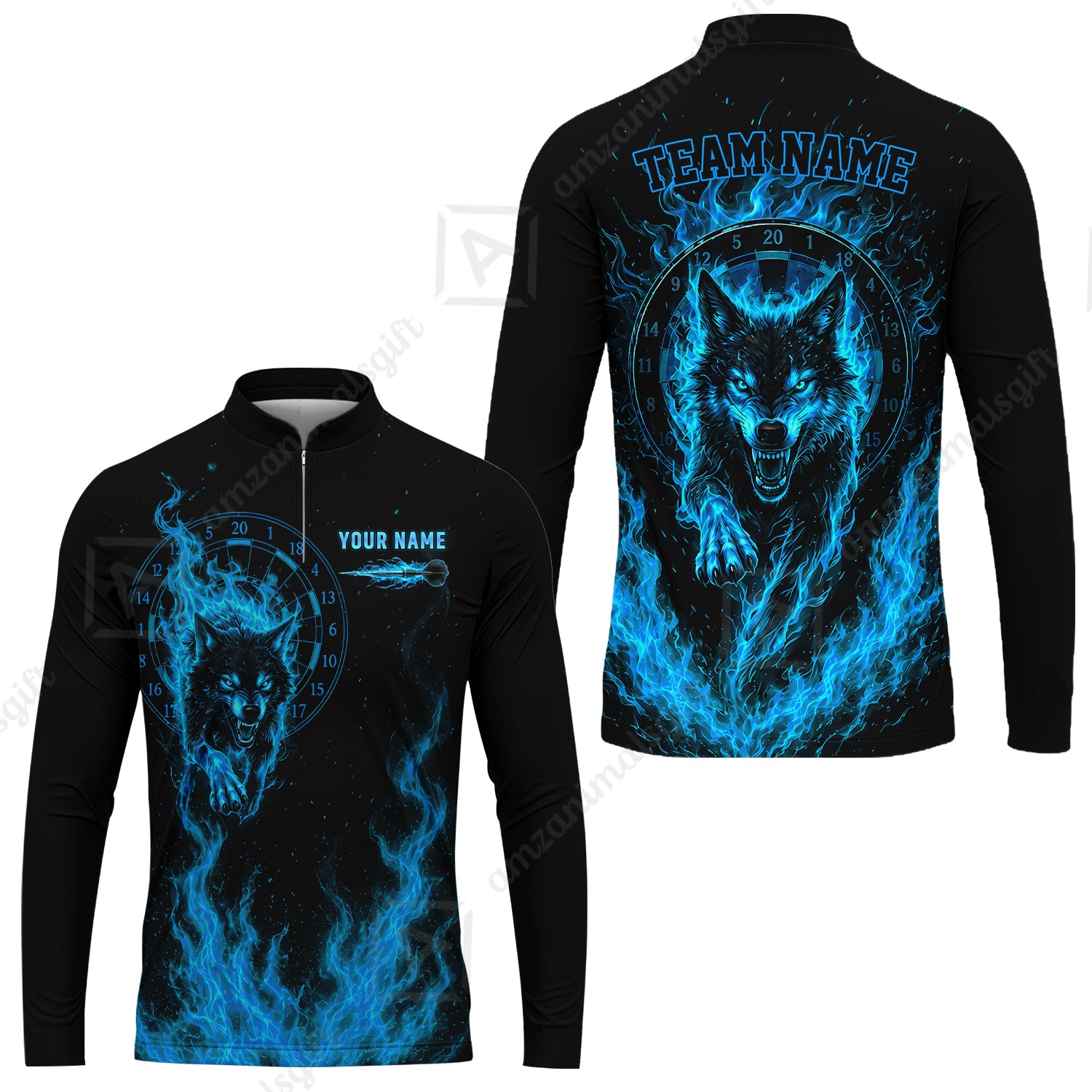 Long Sleeve Jersey Shirt||Blue