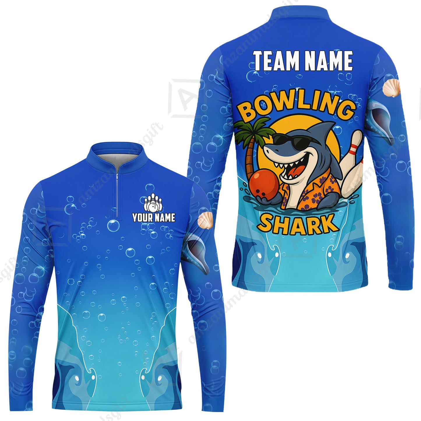 Long Sleeve Jersey Shirt||Blue