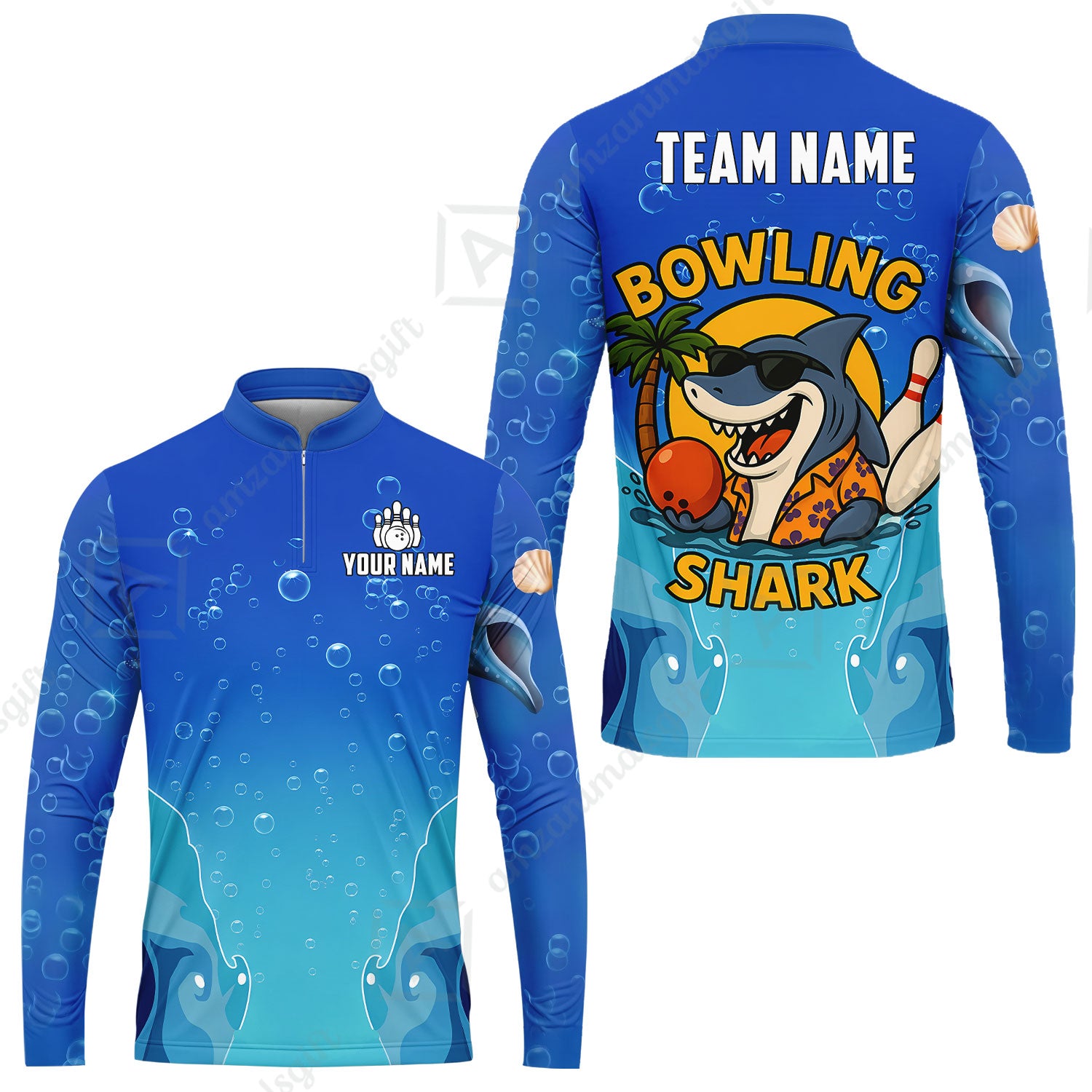 Long Sleeve Jersey Shirt||Blue