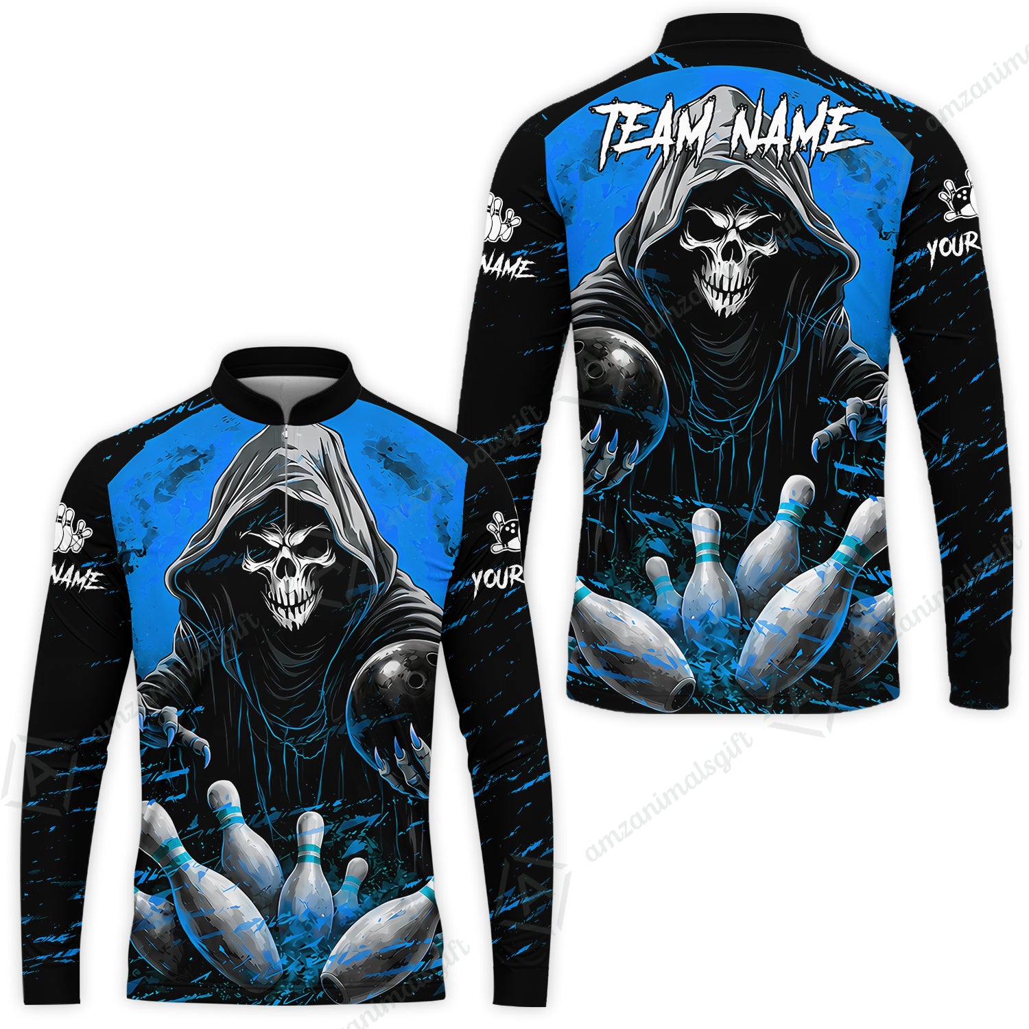 Long Sleeve Jersey Shirt||Blue