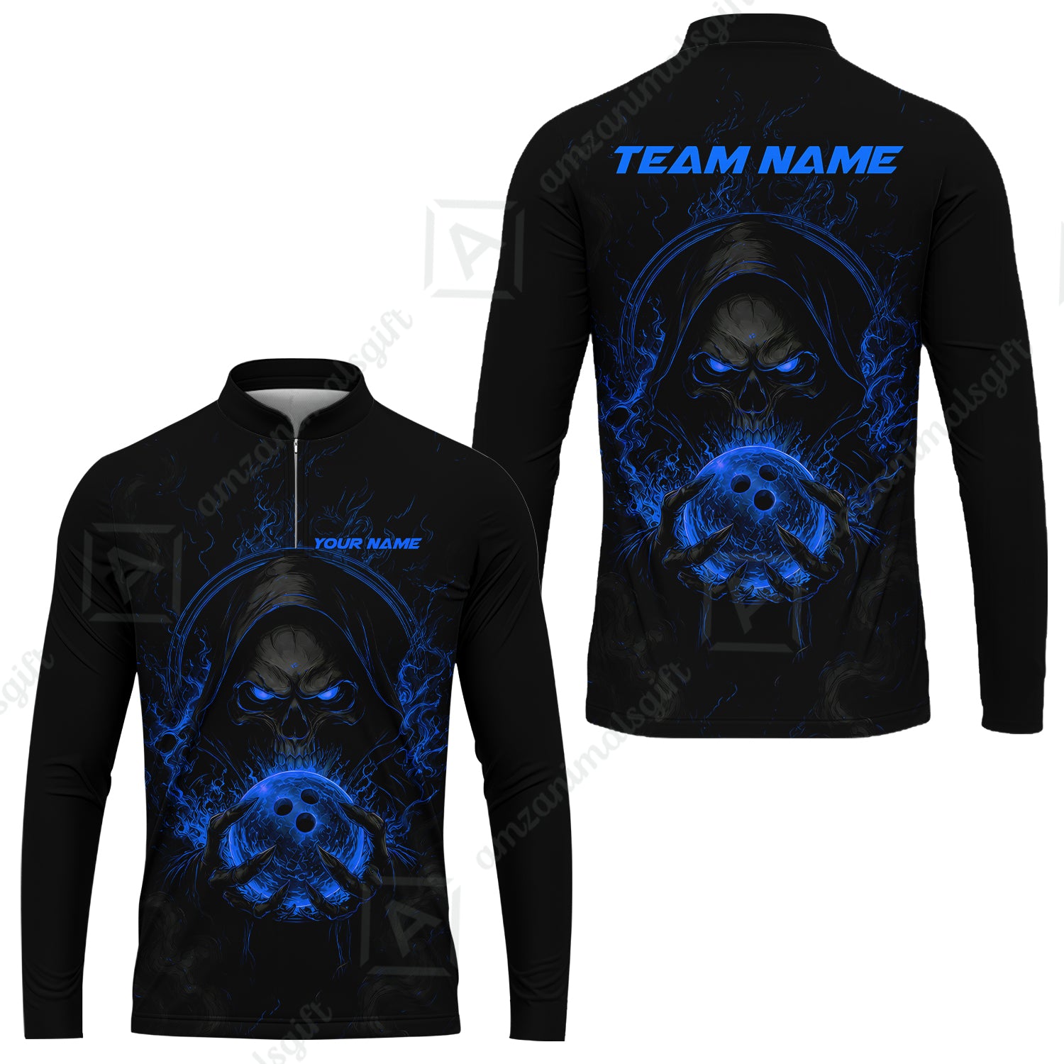Long Sleeve Jersey Shirt||Blue