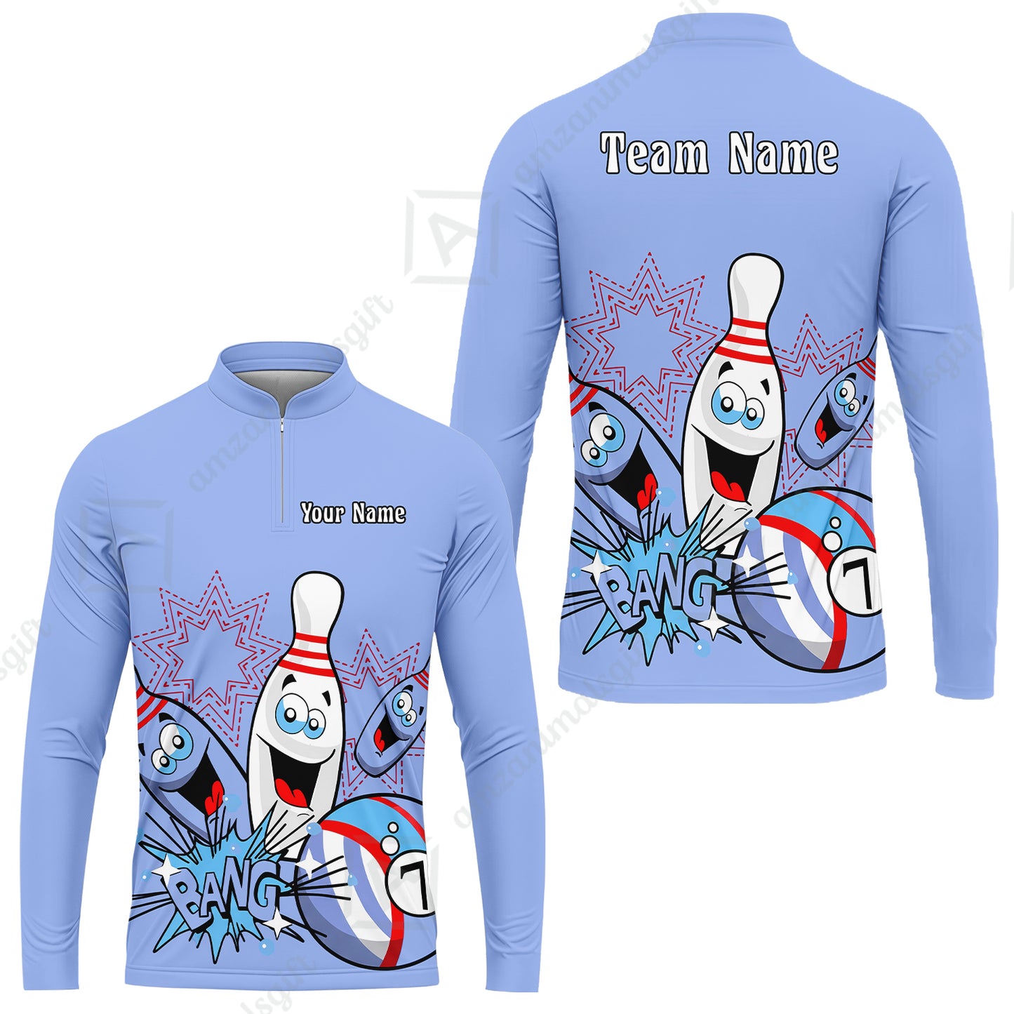 Long Sleeve Jersey Shirt||Blue
