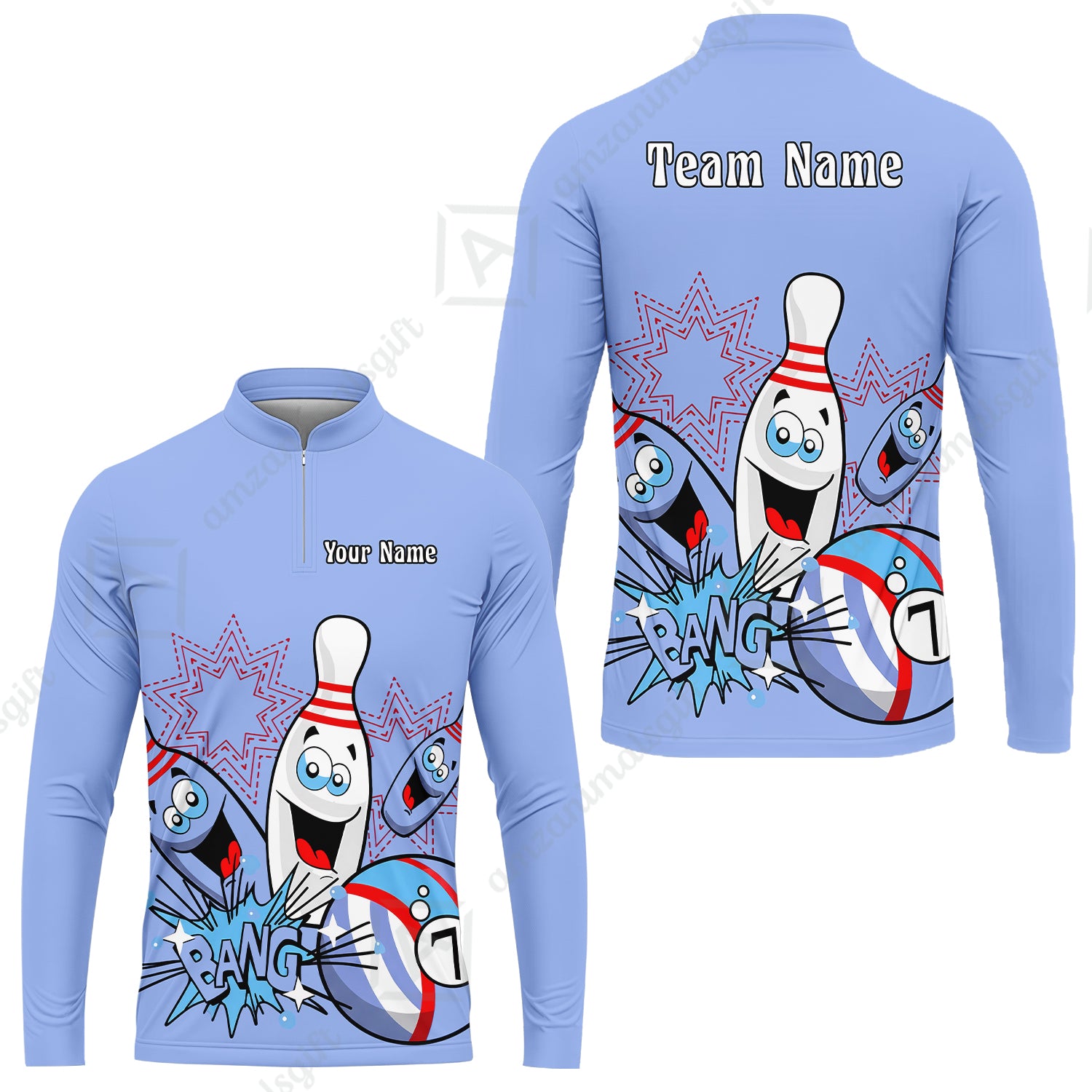 Long Sleeve Jersey Shirt||Blue