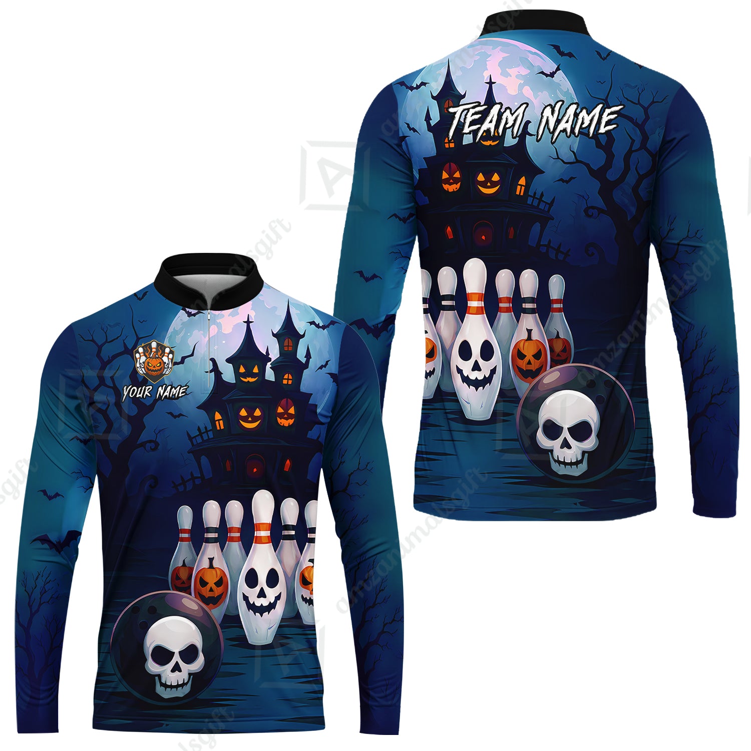 Long Sleeve Jersey Shirt||Blue