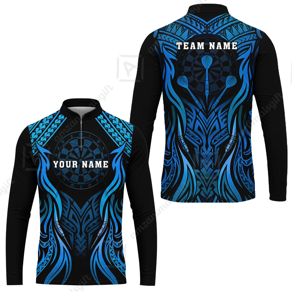 Long Sleeve Jersey Shirt||Blue
