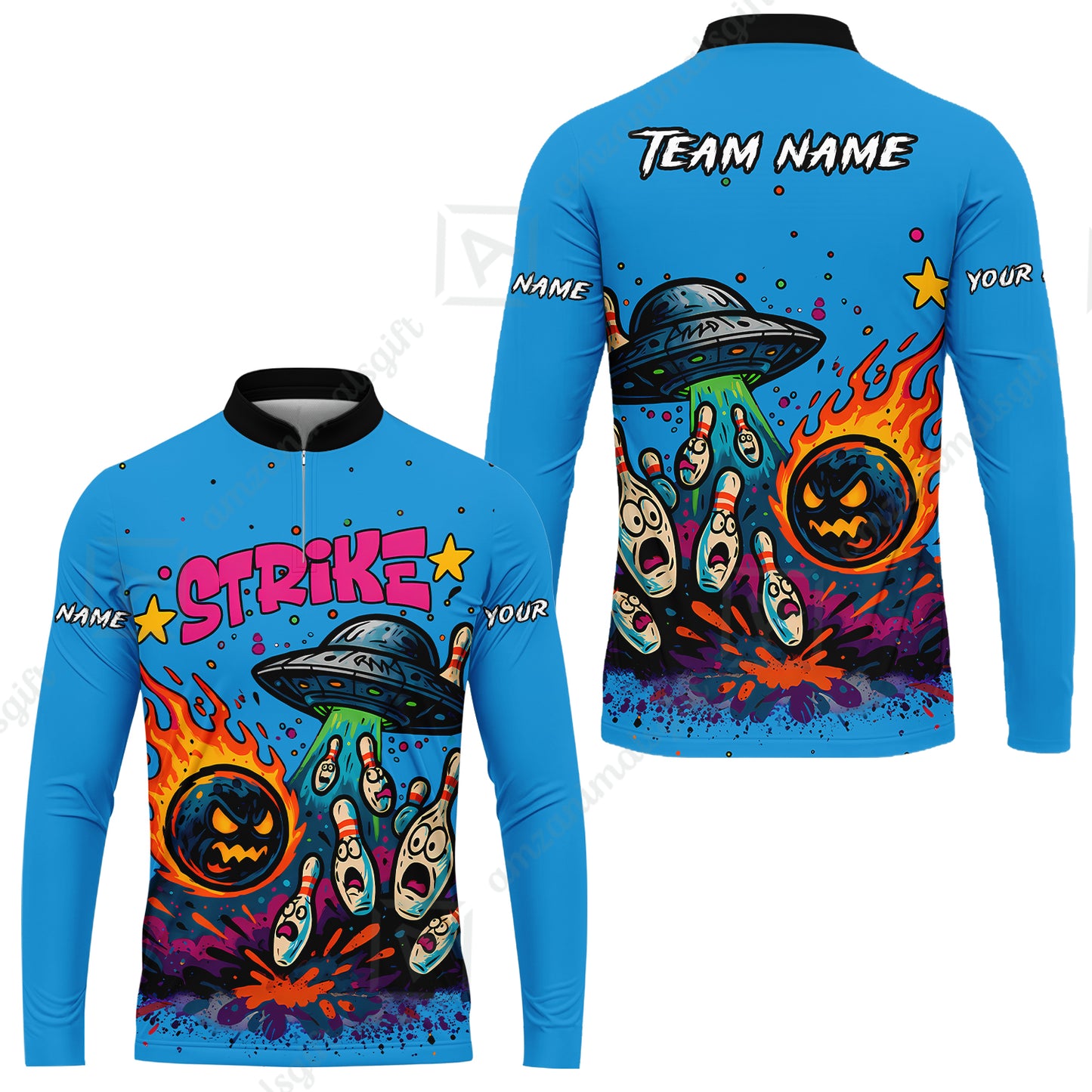 Long Sleeve Jersey Shirt||Blue