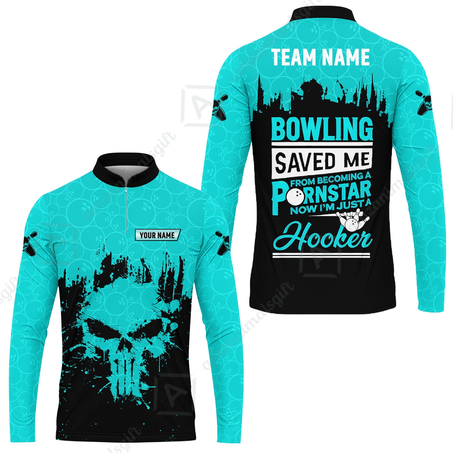 Long Sleeve Jersey Shirt||Cyan