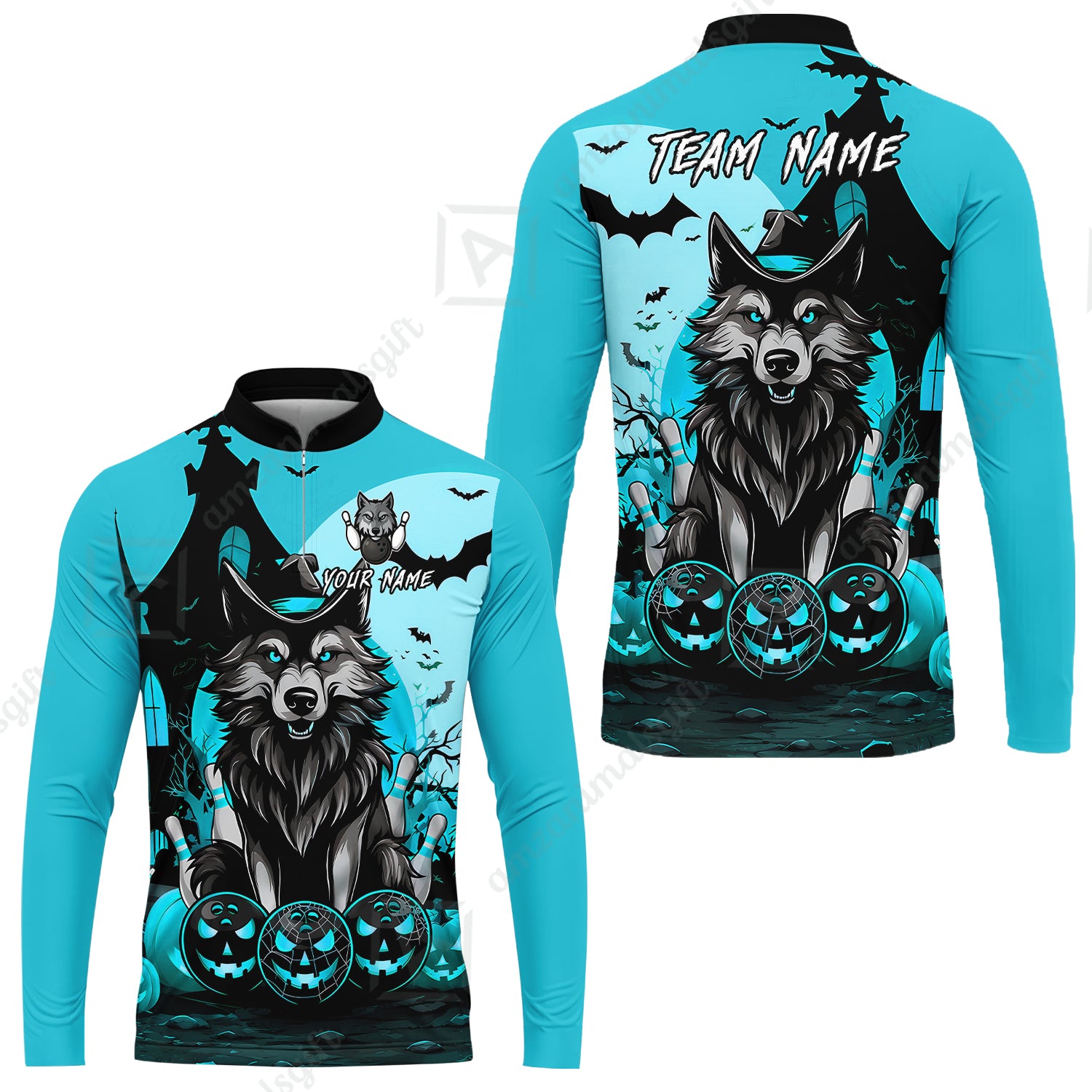 Long Sleeve Jersey Shirt||Cyan