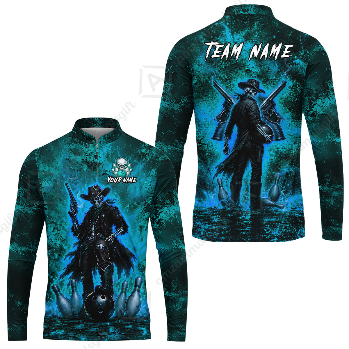 Long Sleeve Jersey Shirt||Cyan