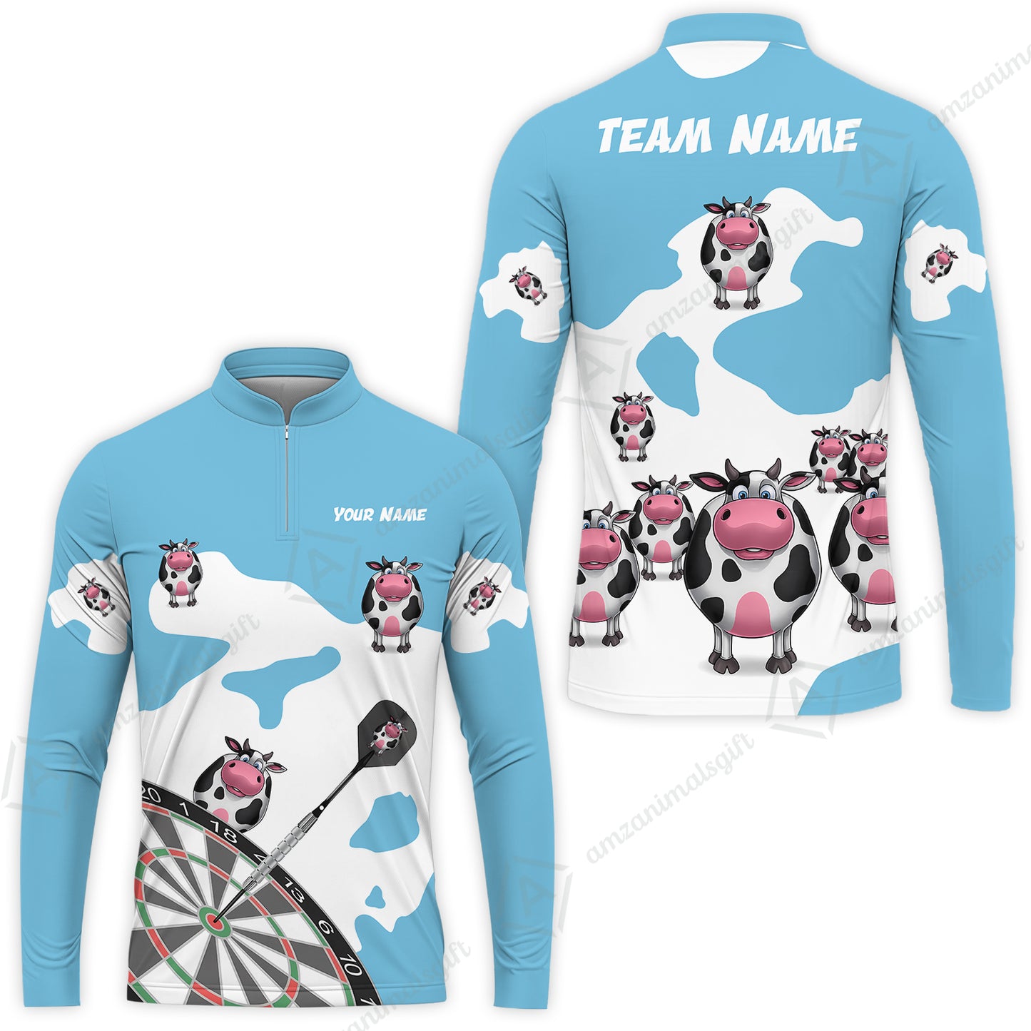 Long Sleeve Jersey Shirt||Cyan