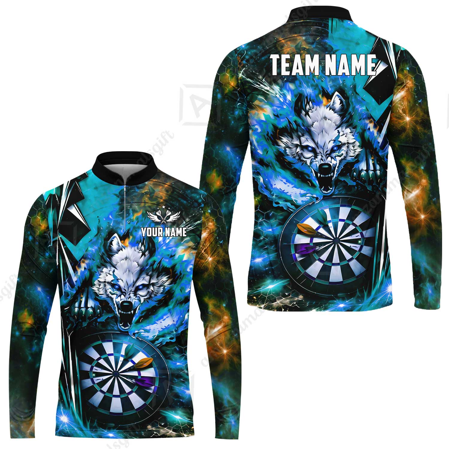 Long Sleeve Jersey Shirt||Cyan