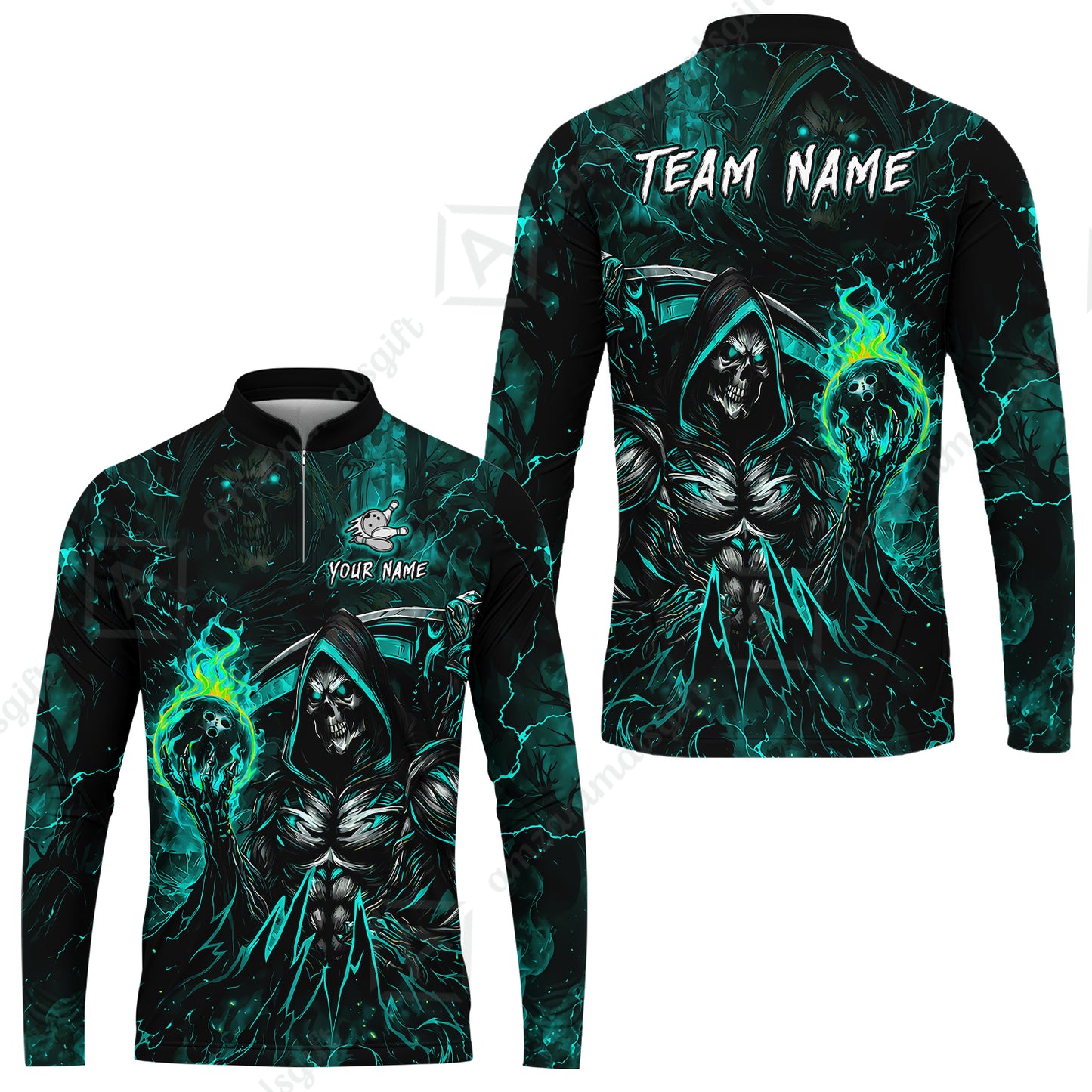 Long Sleeve Jersey Shirt||Cyan