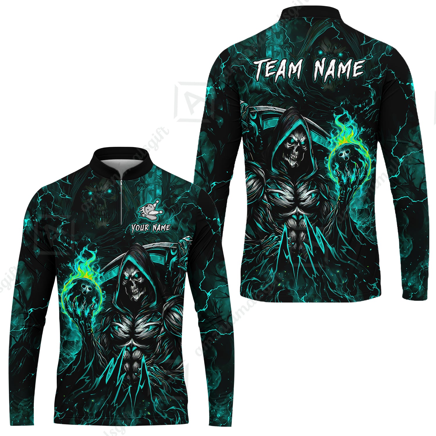 Long Sleeve Jersey Shirt||Cyan