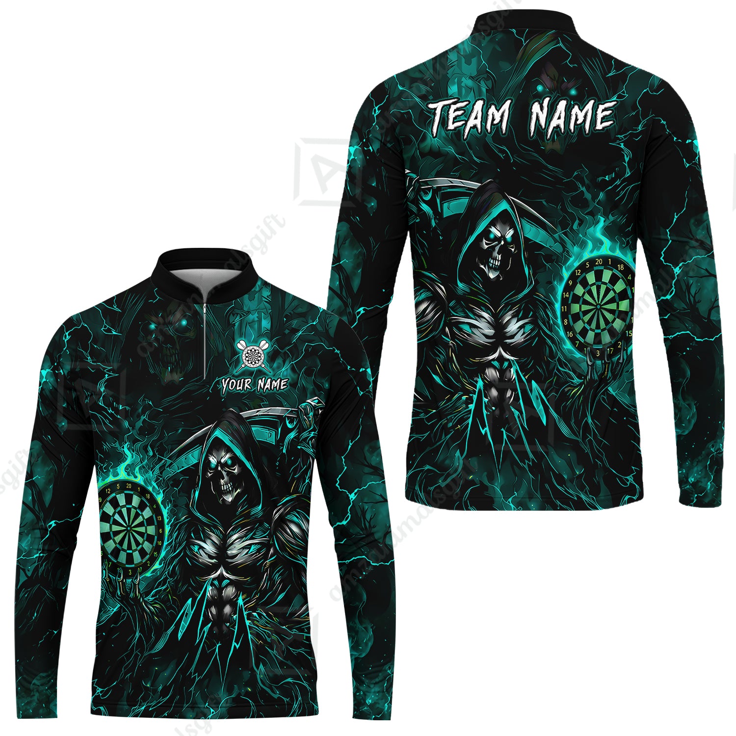 Long Sleeve Jersey Shirt||Cyan