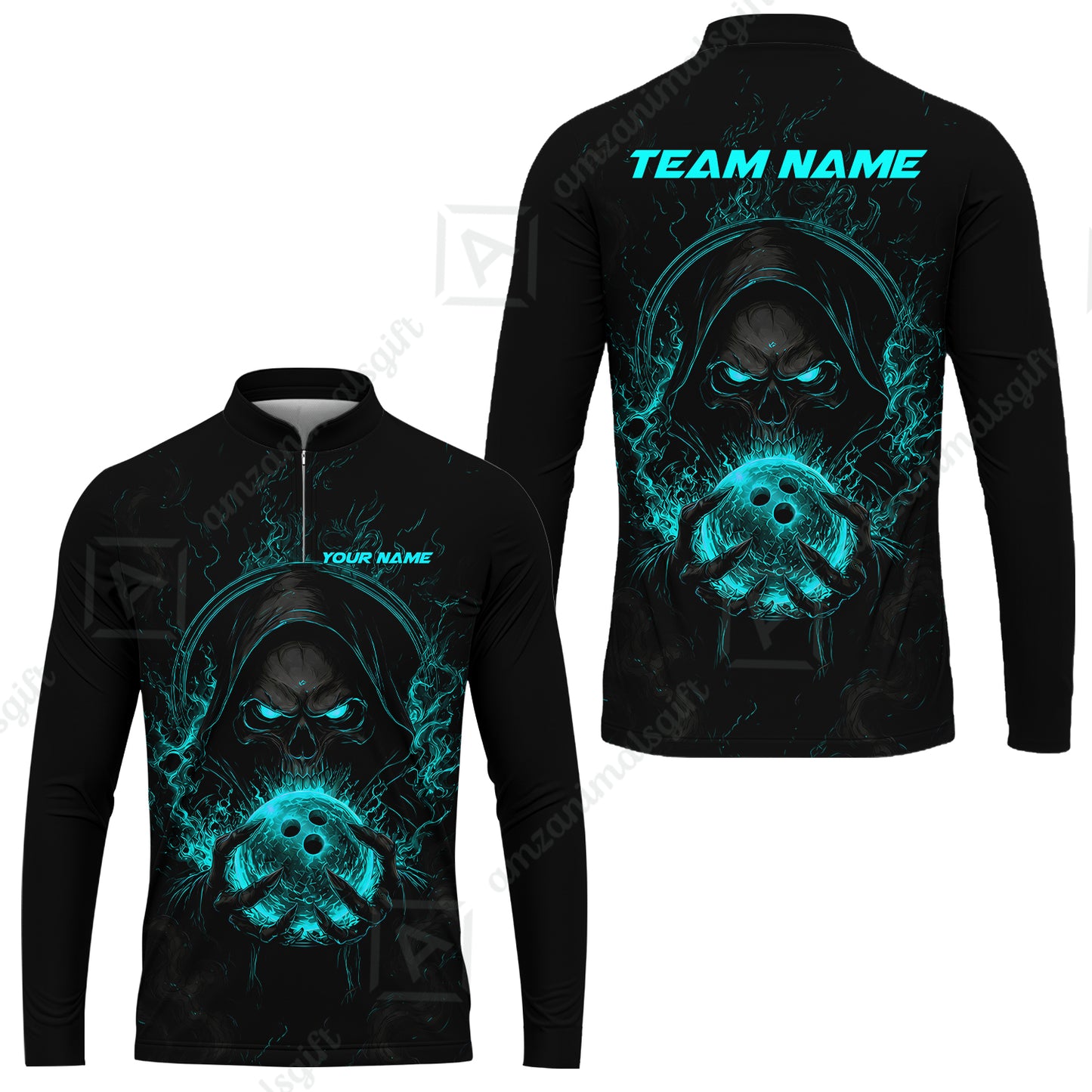 Long Sleeve Jersey Shirt||Cyan