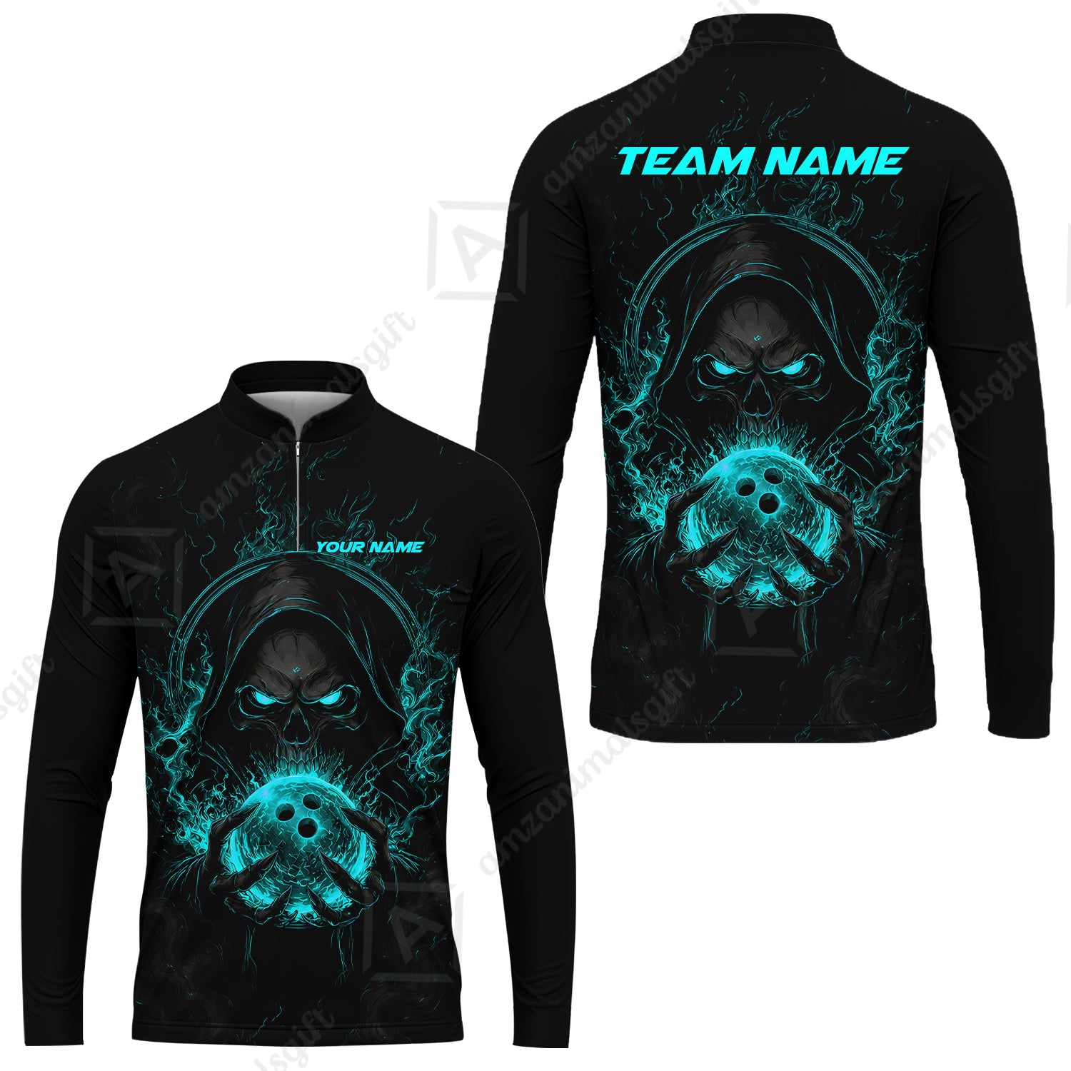Long Sleeve Jersey Shirt||Cyan