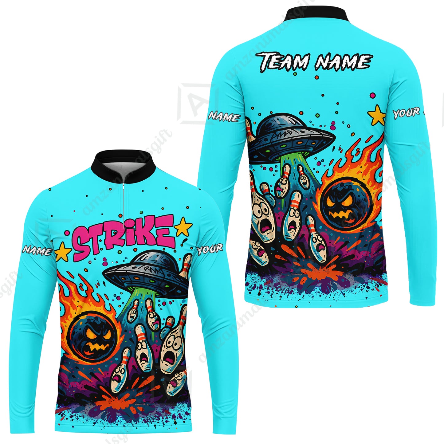 Long Sleeve Jersey Shirt||Cyan