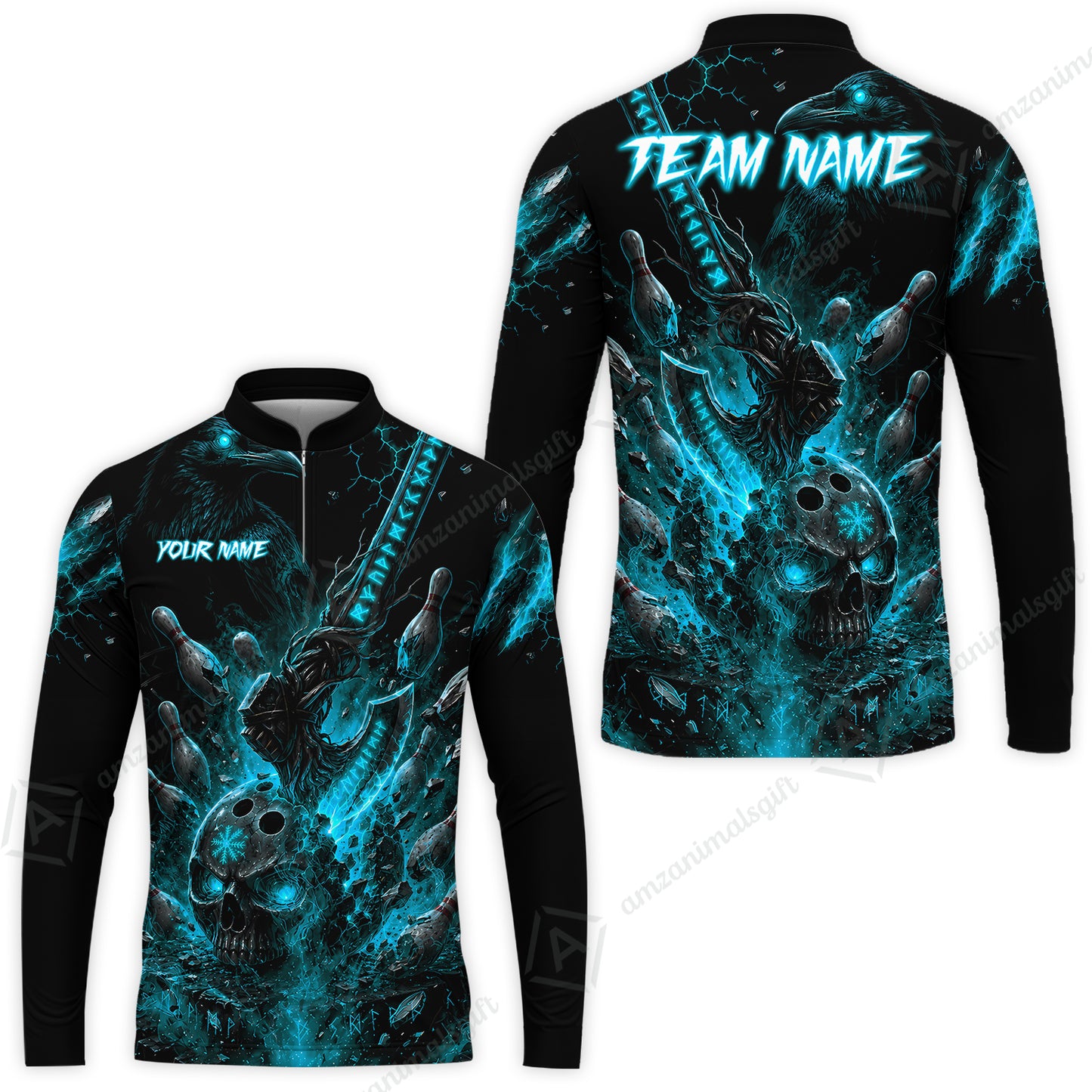 Long Sleeve Jersey Shirt||Cyan