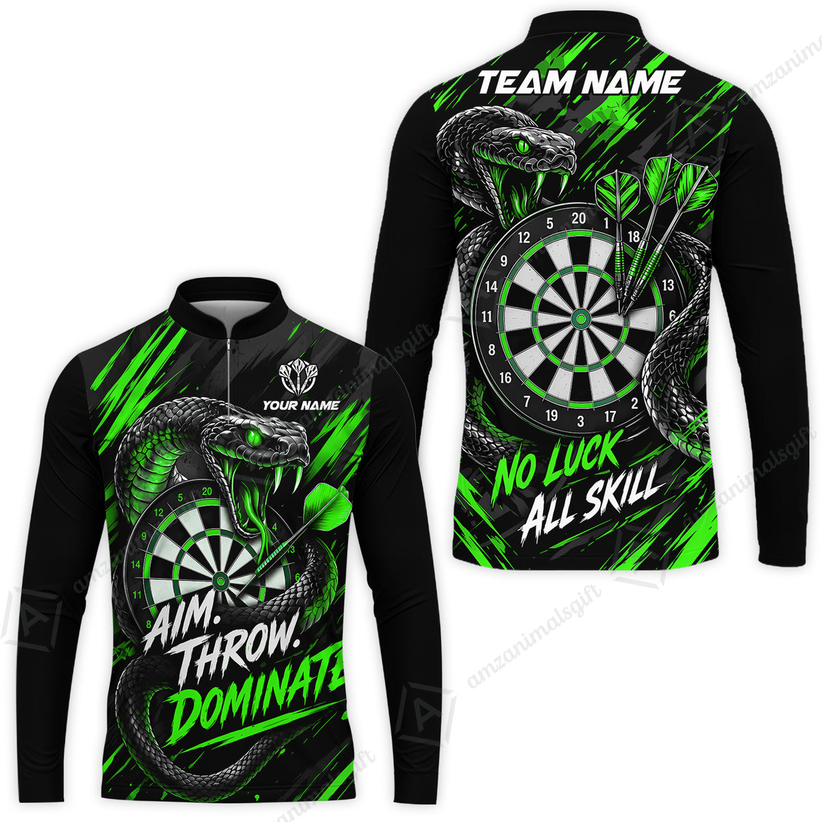 Customized Darts Team Jersey, Personalized Snake Darts Abstract Background Polo Shirt For Players With Name & Team Name