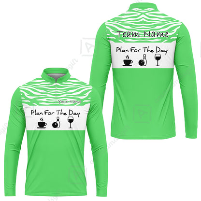 Custom Bowling Jersey Polo Shirt, Plan For The Day Zebra Pattern, Custom Bowling Jersey Team Shirt For Players With Name & Team Name