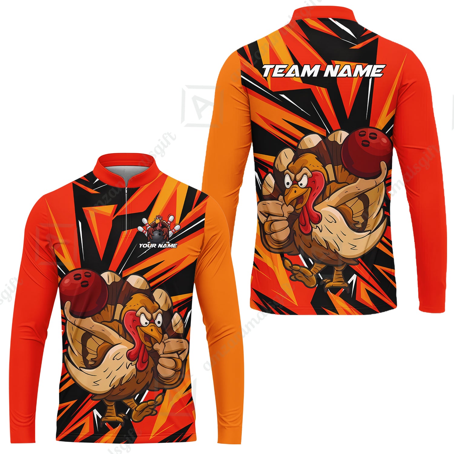 Long Sleeve Jersey Shirt||Orange