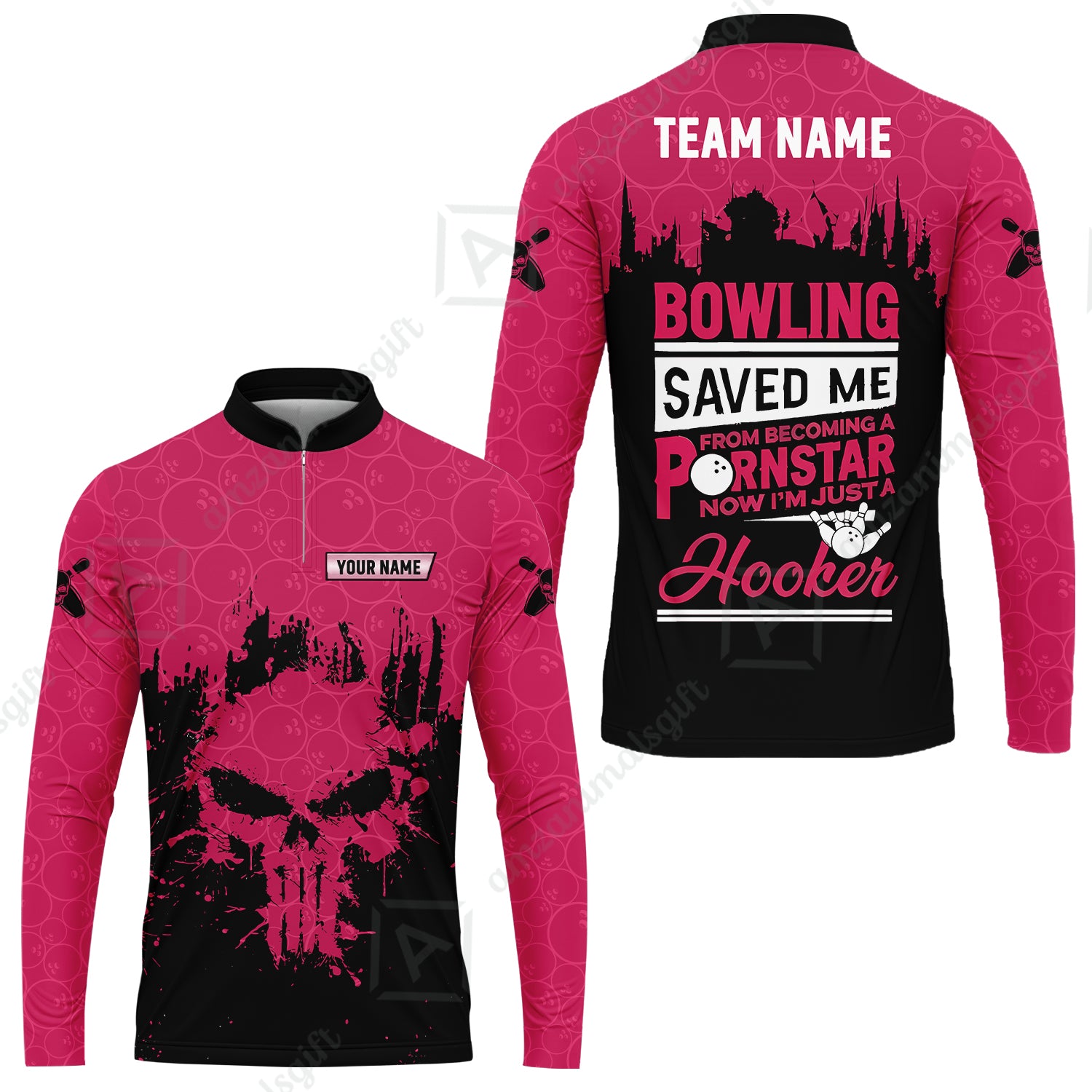 Long Sleeve Jersey Shirt||Pink