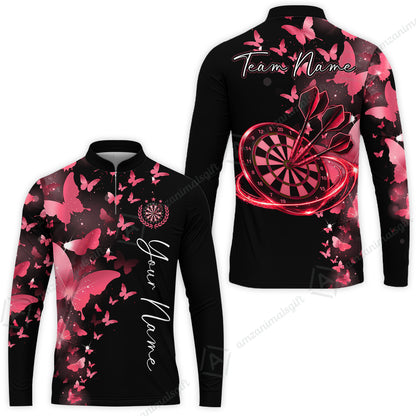 Customized Butterfly Elegant Sparkling Multicolor Darts Jersey, Personalized Name And Team Name For Players