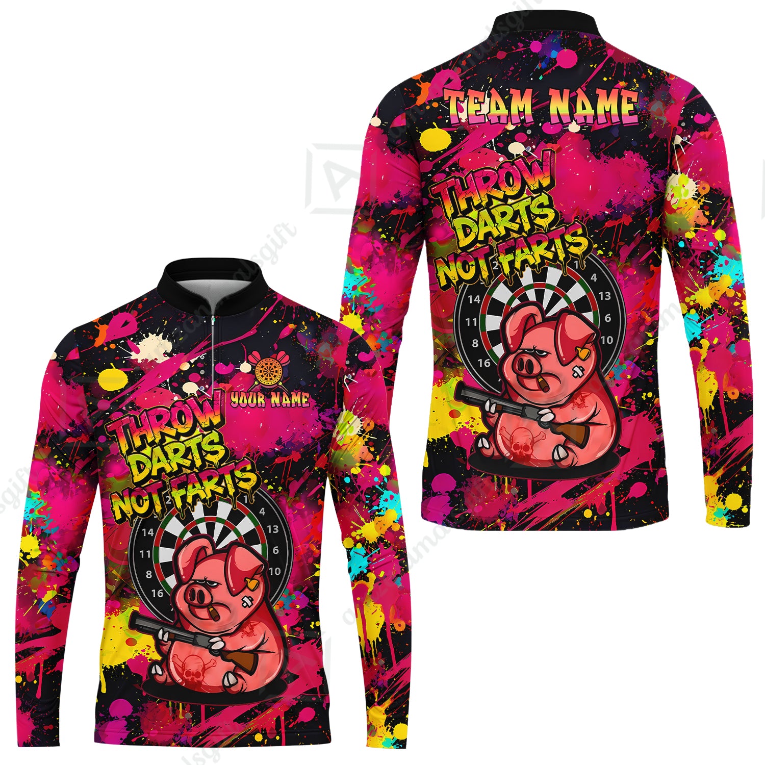 Long Sleeve Jersey Shirt||Pink