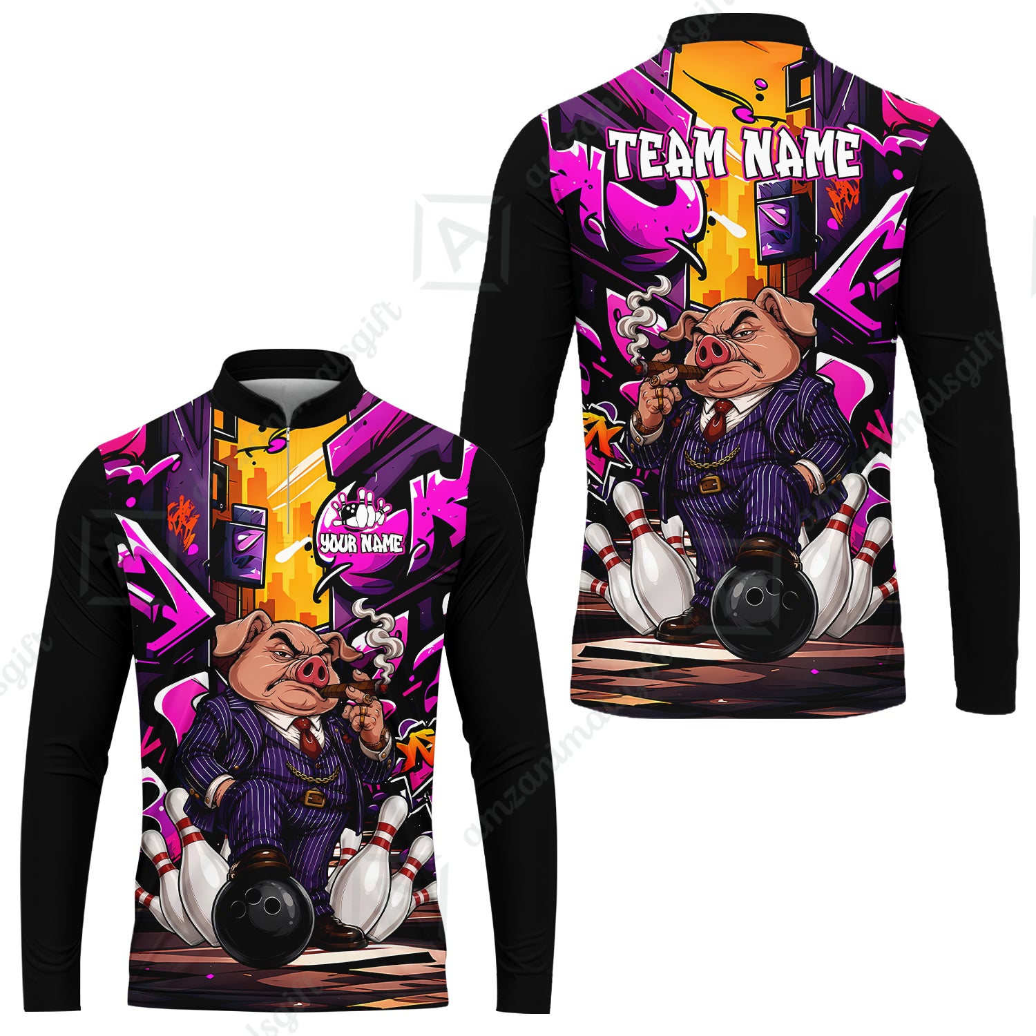 Long Sleeve Jersey Shirt||Purple