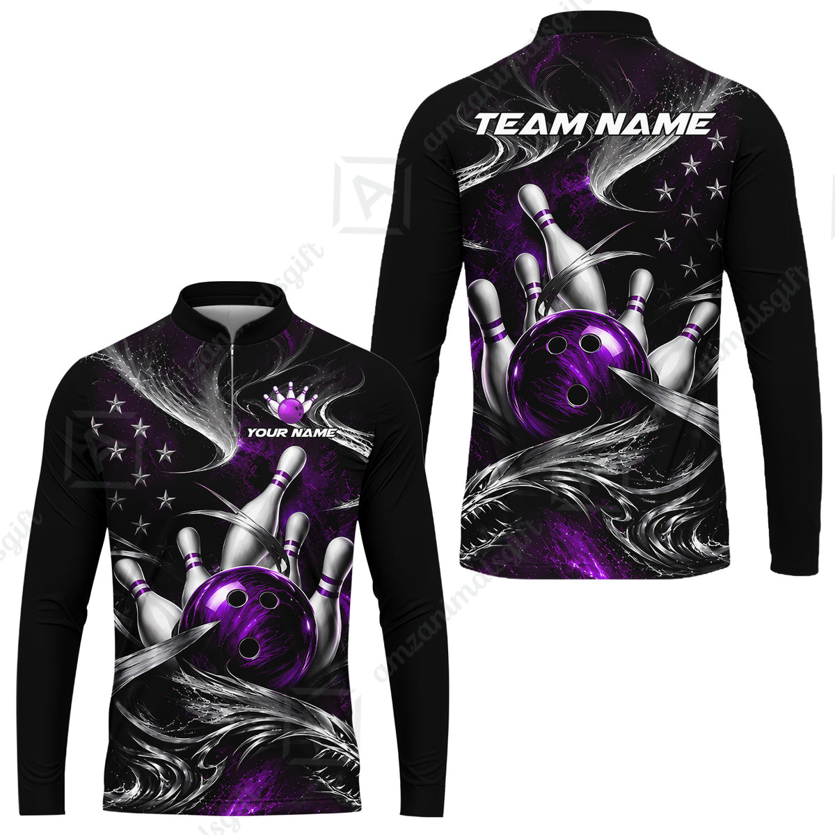 Long Sleeve Jersey Shirt||Purple