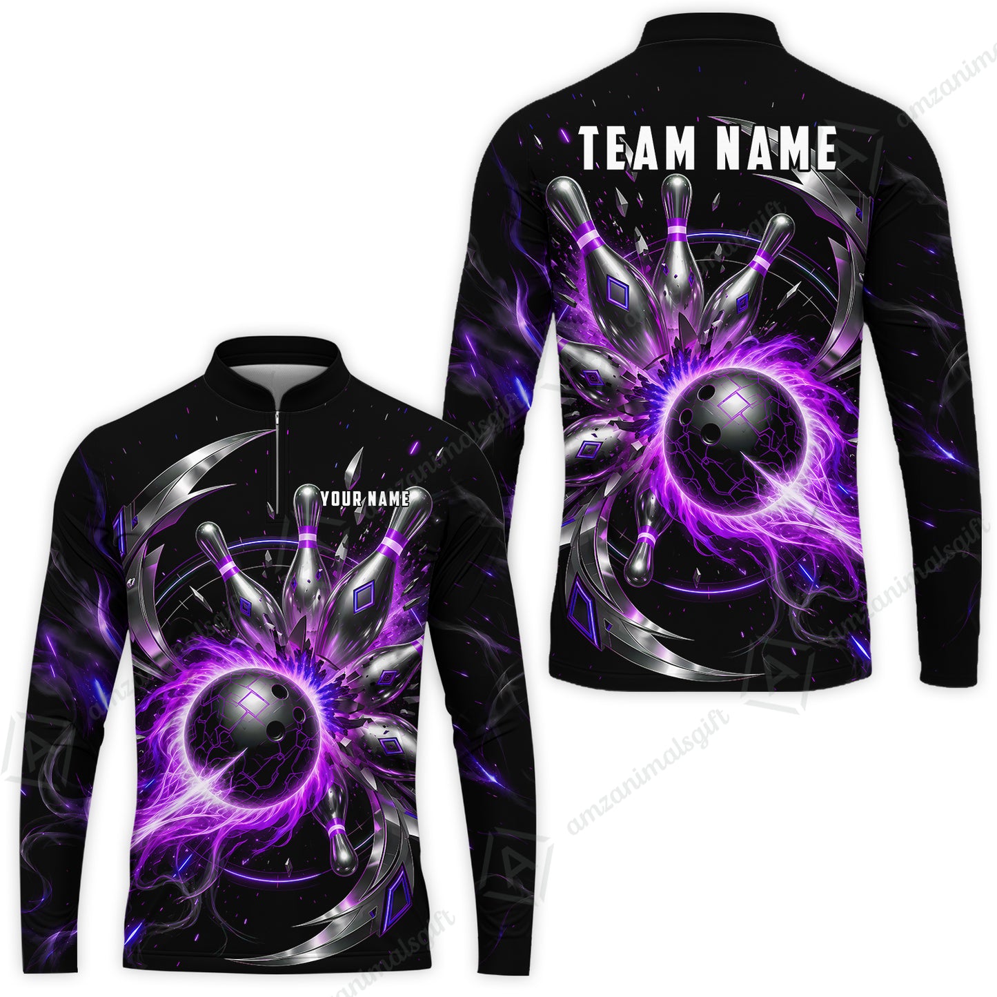 Long Sleeve Jersey Shirt||Purple