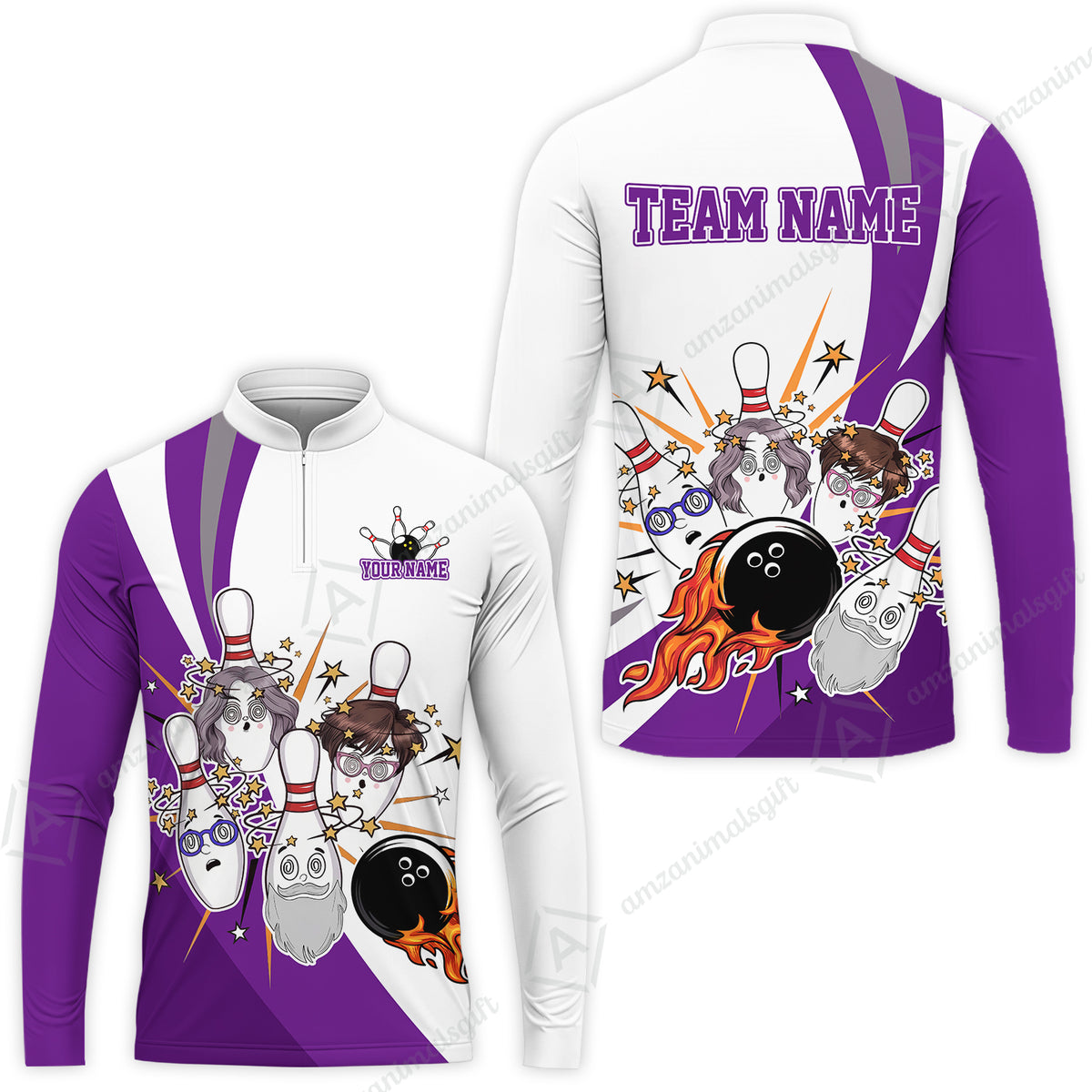 Long Sleeve Jersey Shirt||Purple