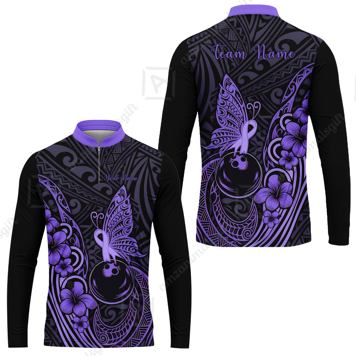 Long Sleeve Jersey Shirt||Purple