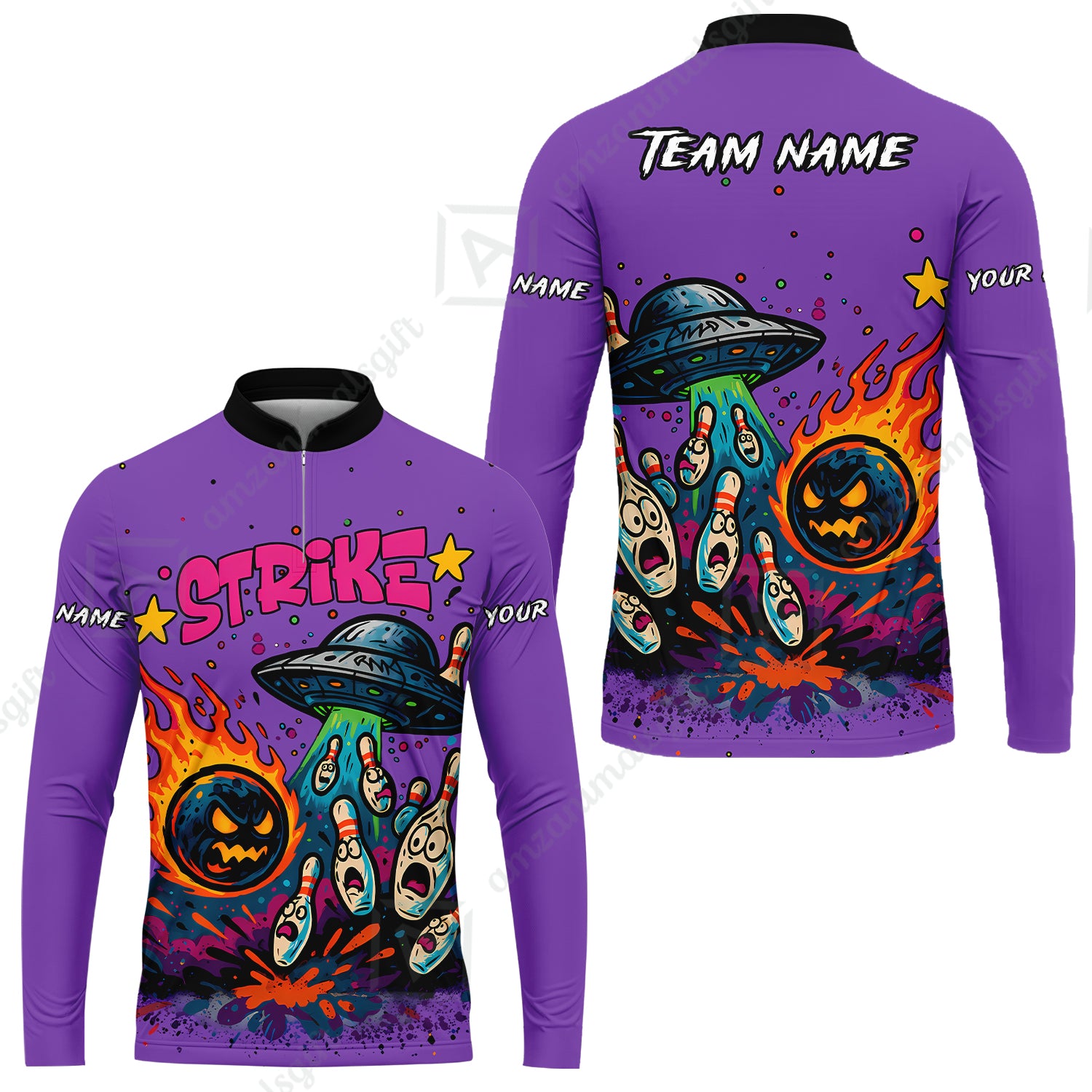 Long Sleeve Jersey Shirt||Purple