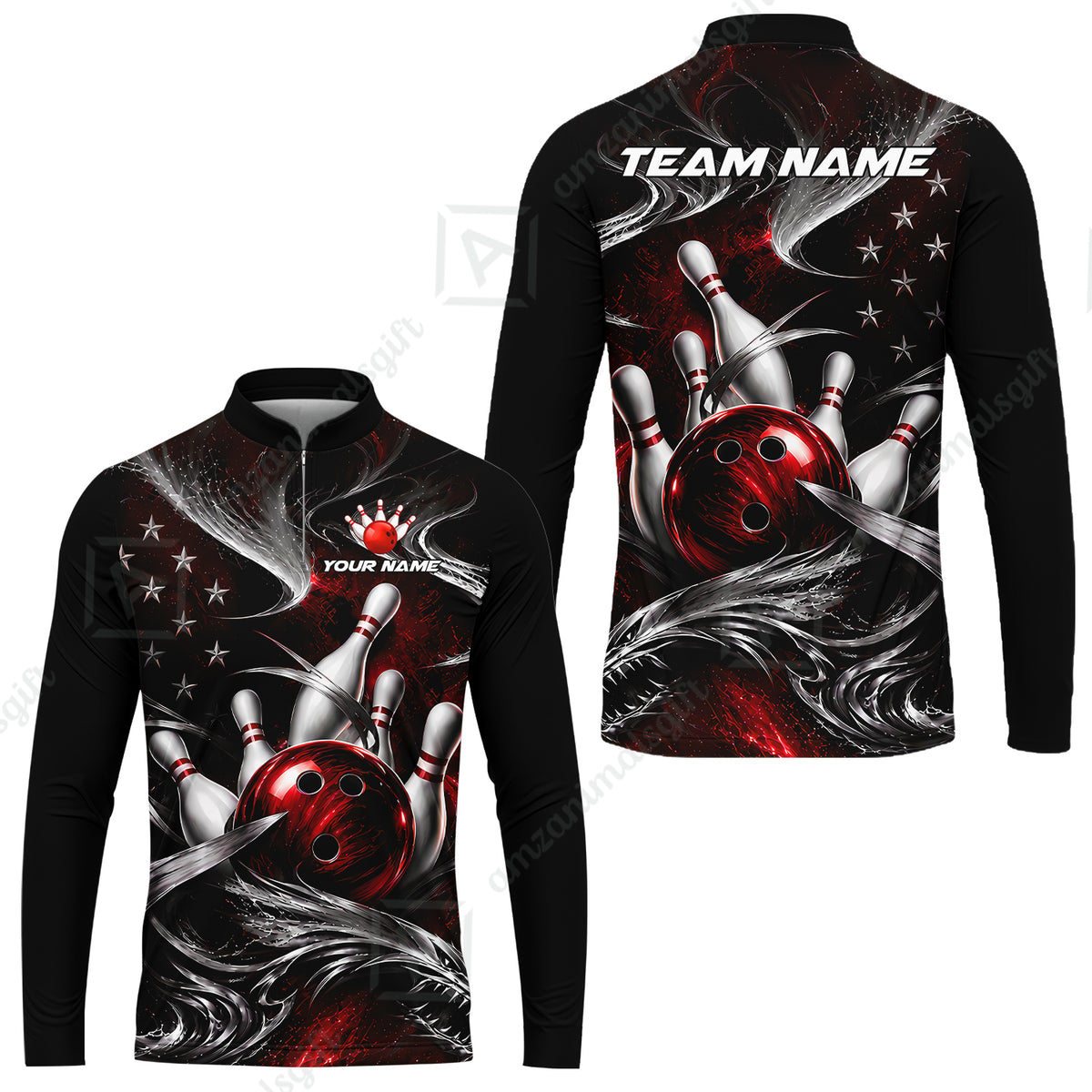 Long Sleeve Jersey Shirt||Red