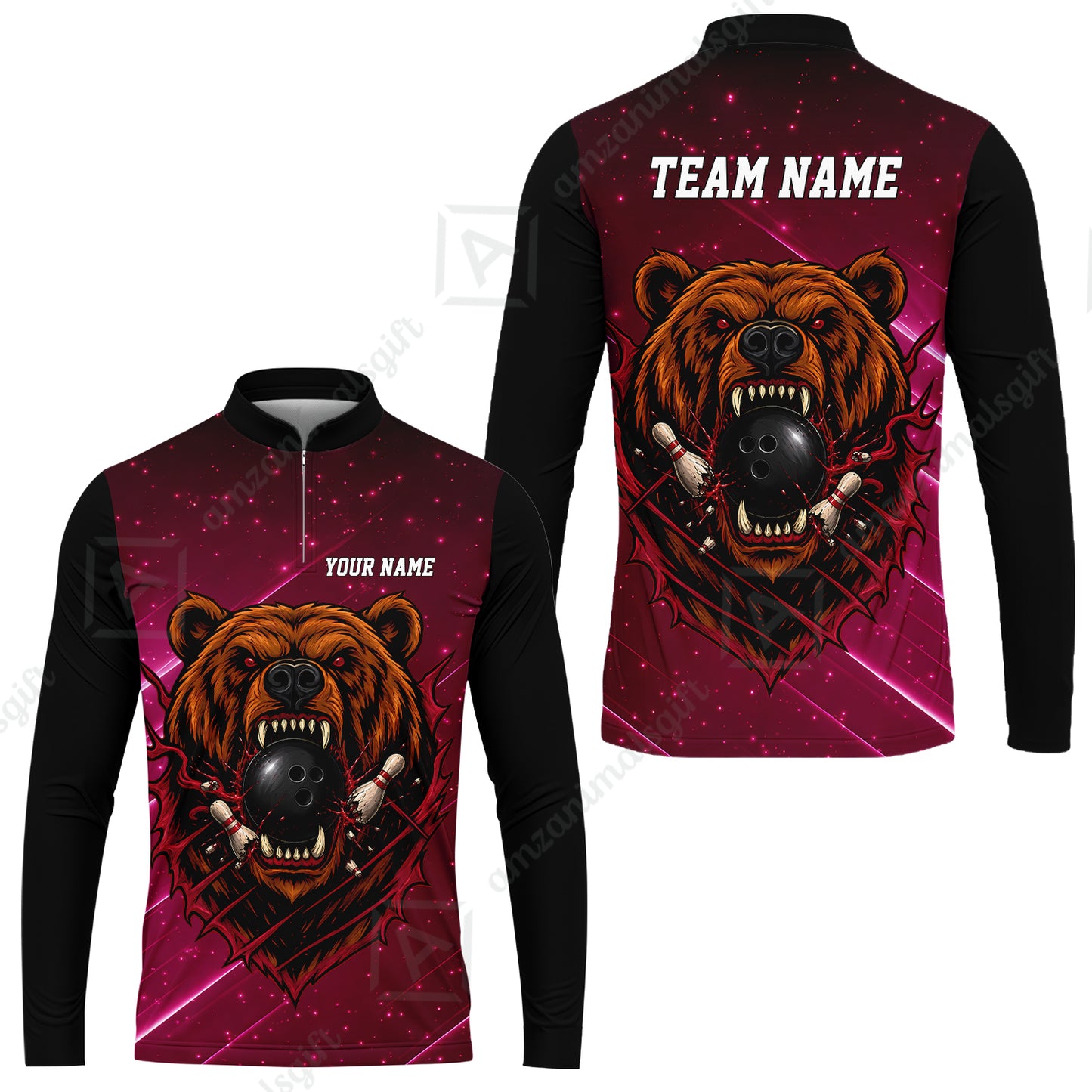 Long Sleeve Jersey Shirt||Red