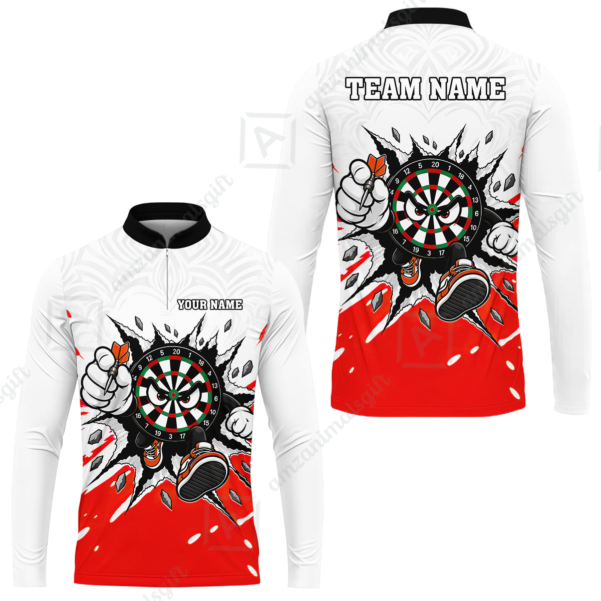 Long Sleeve Jersey Shirt||Red