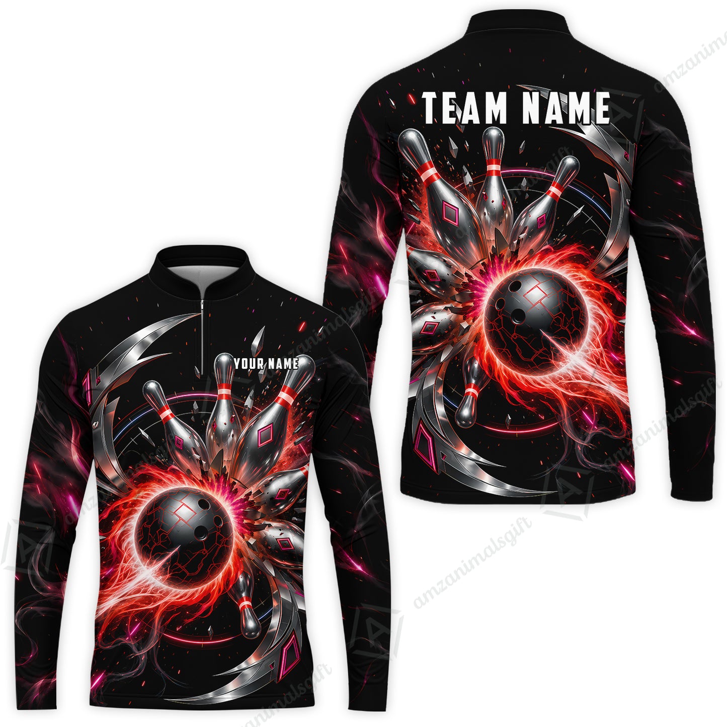 Long Sleeve Jersey Shirt||Red