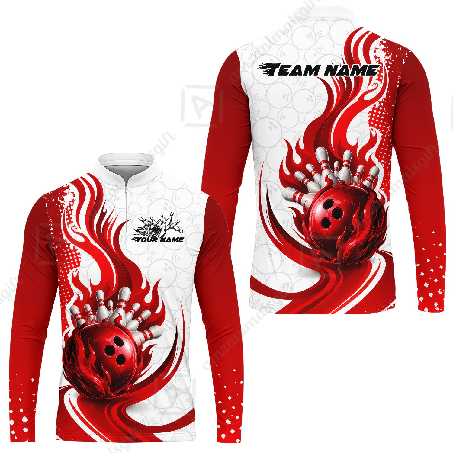Long Sleeve Jersey Shirt||Red