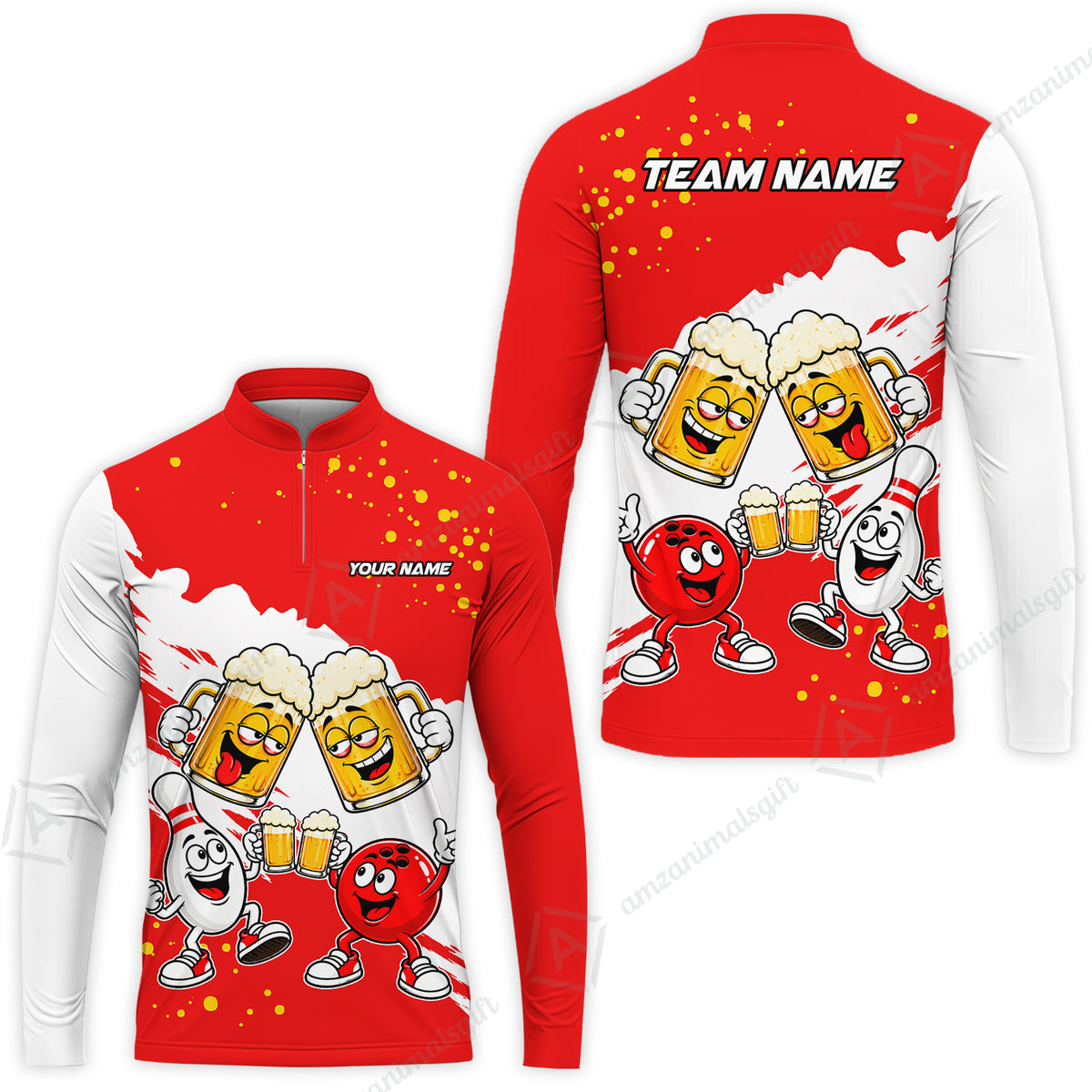 Long Sleeve Jersey Shirt||Red
