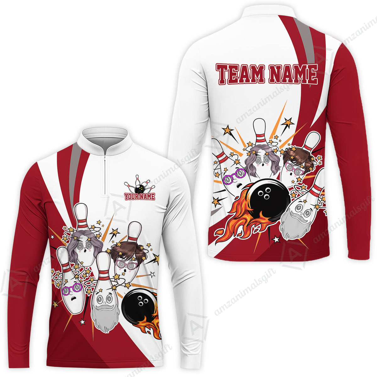 Long Sleeve Jersey Shirt||Red