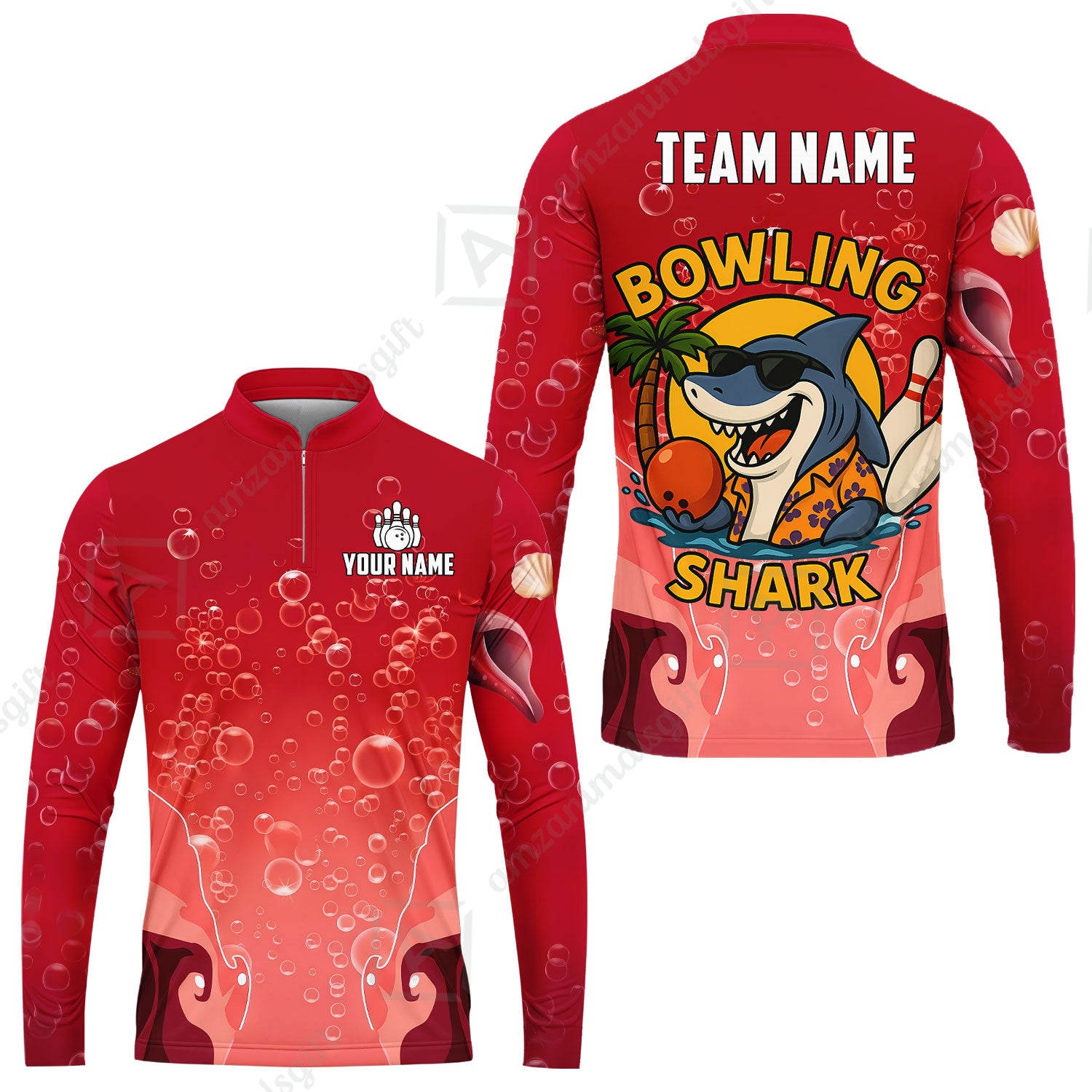 Long Sleeve Jersey Shirt||Red